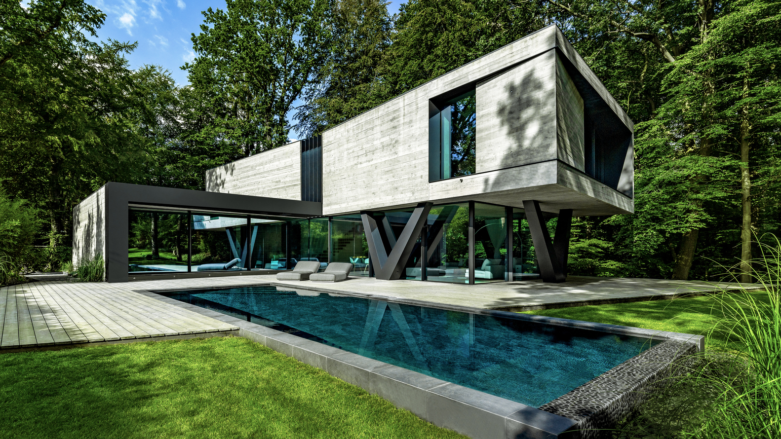General 1582x890 house modern architecture swimming pool outdoors Germany