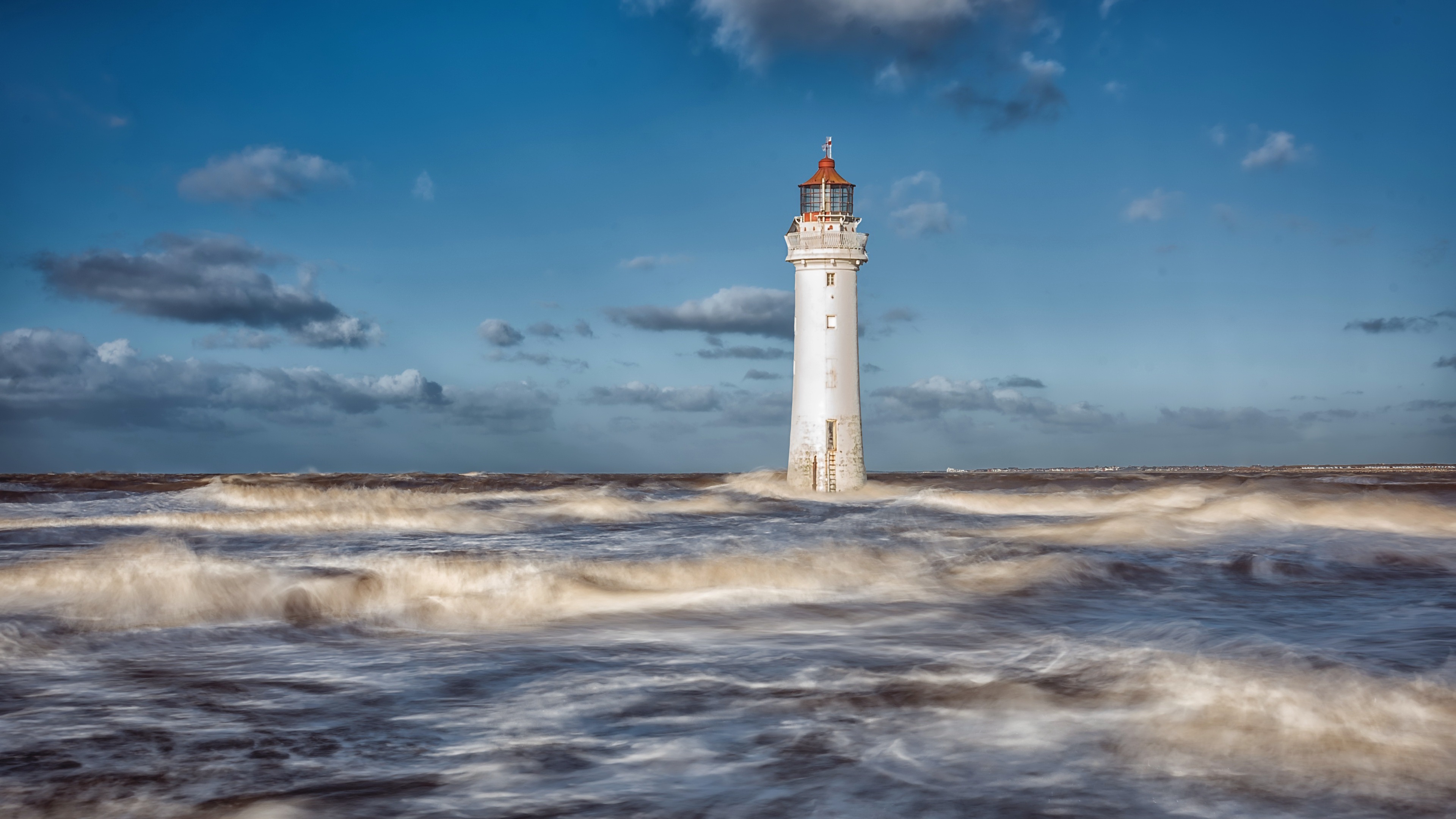 General 3840x2160 sea water coast nature outdoors sky lighthouse