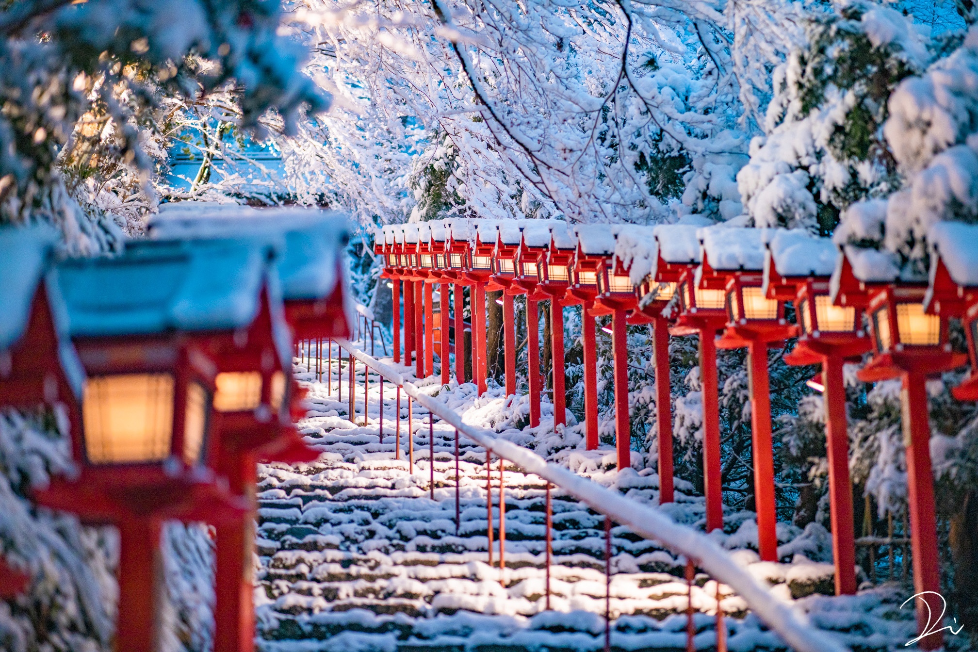 General 2016x1344 Japan winter Asian architecture snow trees lantern steps Kyoto
