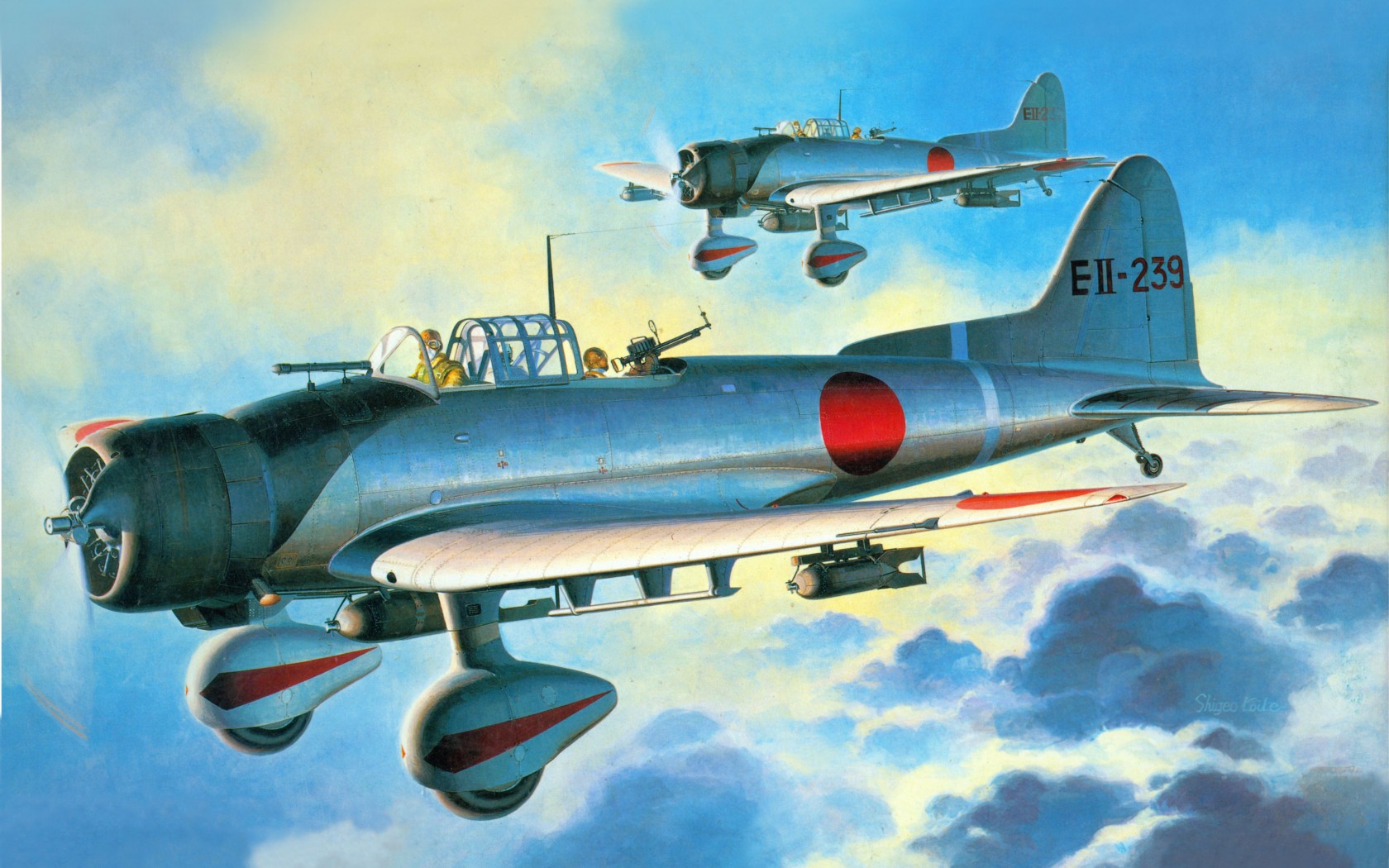 General 1680x1050 World War II airplane aircraft military aircraft military Japan Imperial Japanese Navy Pearl Harbor Dive bomber Aichi D3A Japanese aircraft