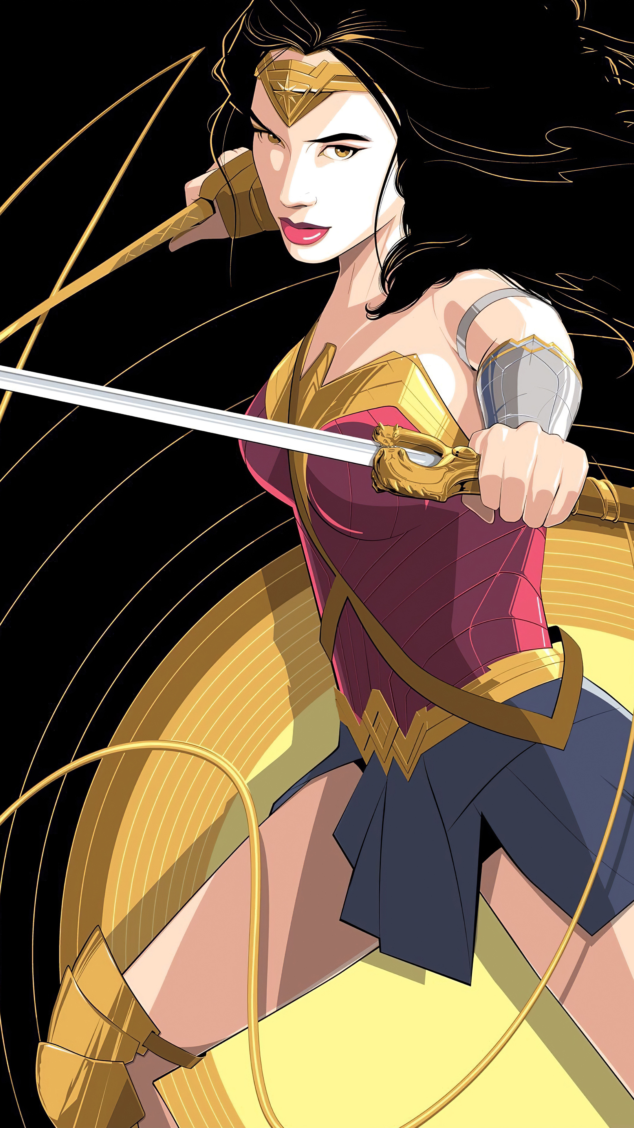 General 2160x3840 Craig Drake Wonder Woman dual wield sword DC Comics DC Universe