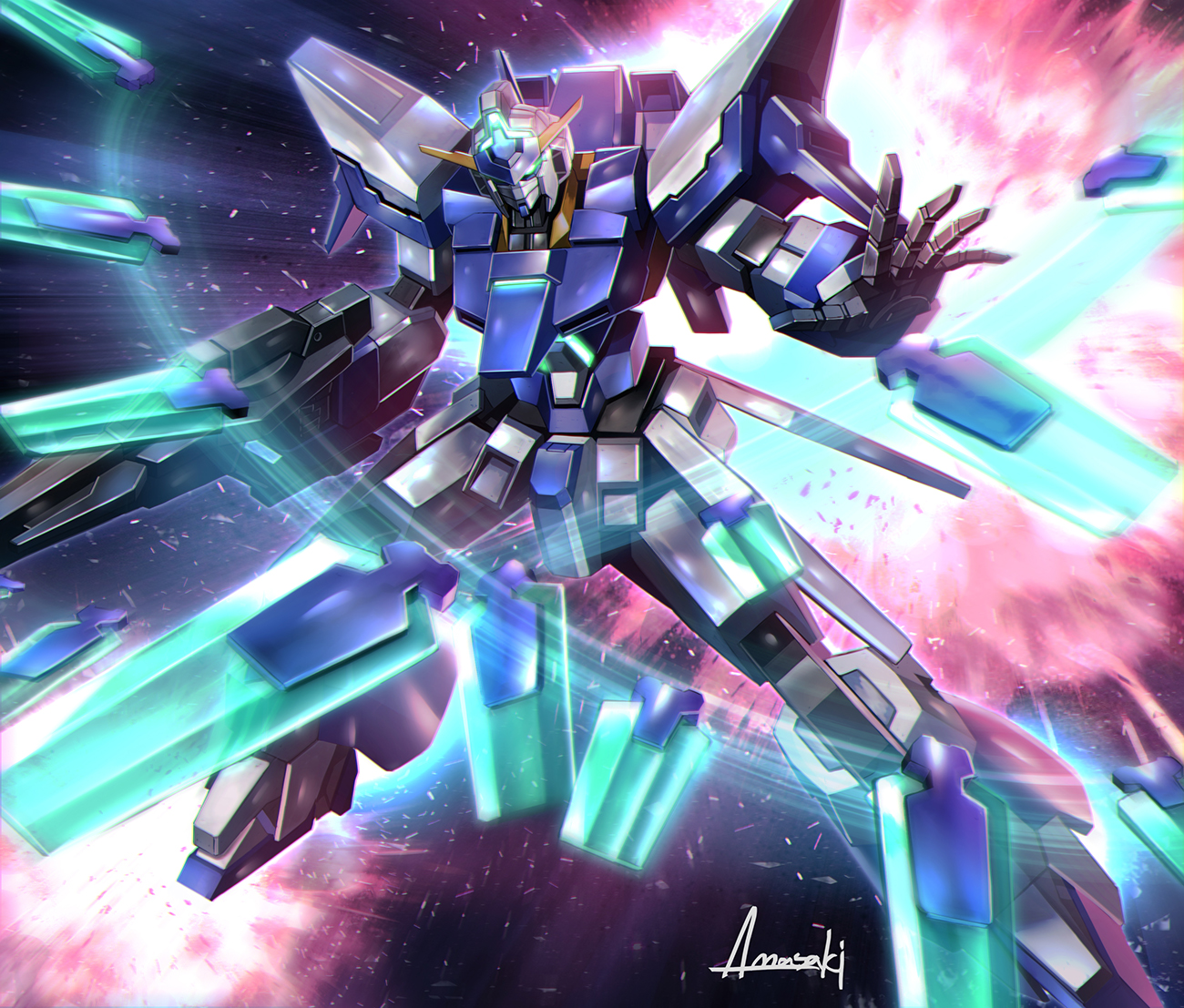 Anime 1300x1107 Gundam AGE-FX anime mechs Mobile Suit Gundam AGE Super Robot Taisen Gundam artwork digital art fan art