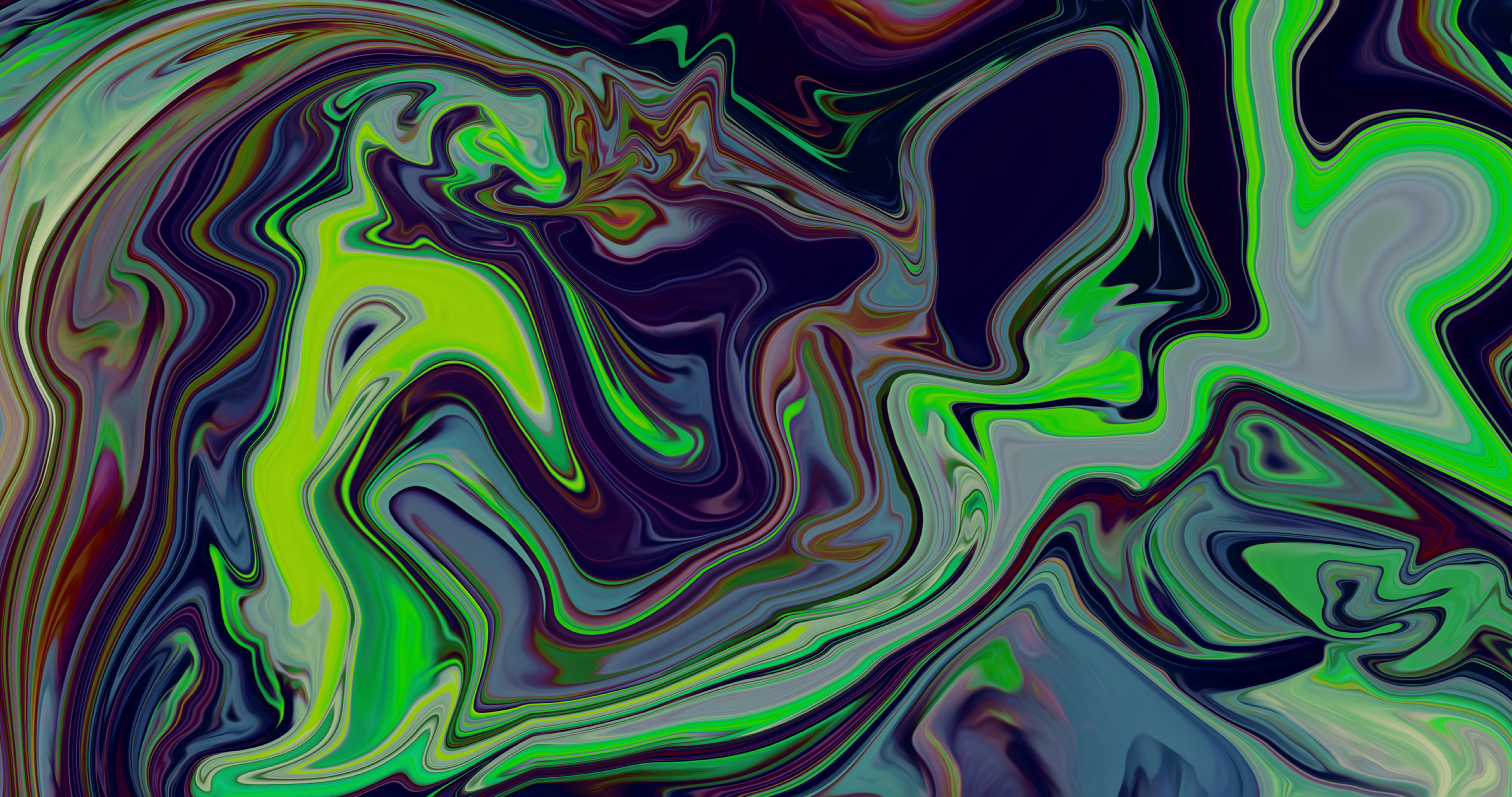 General 8192x4320 abstract shapes fluid liquid artwork digital art 8 K colorful green