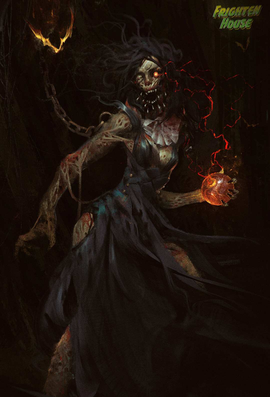 General 1080x1589 creature witch Vladimir Matyukhin fantasy art dark fantasy simple background ArtStation