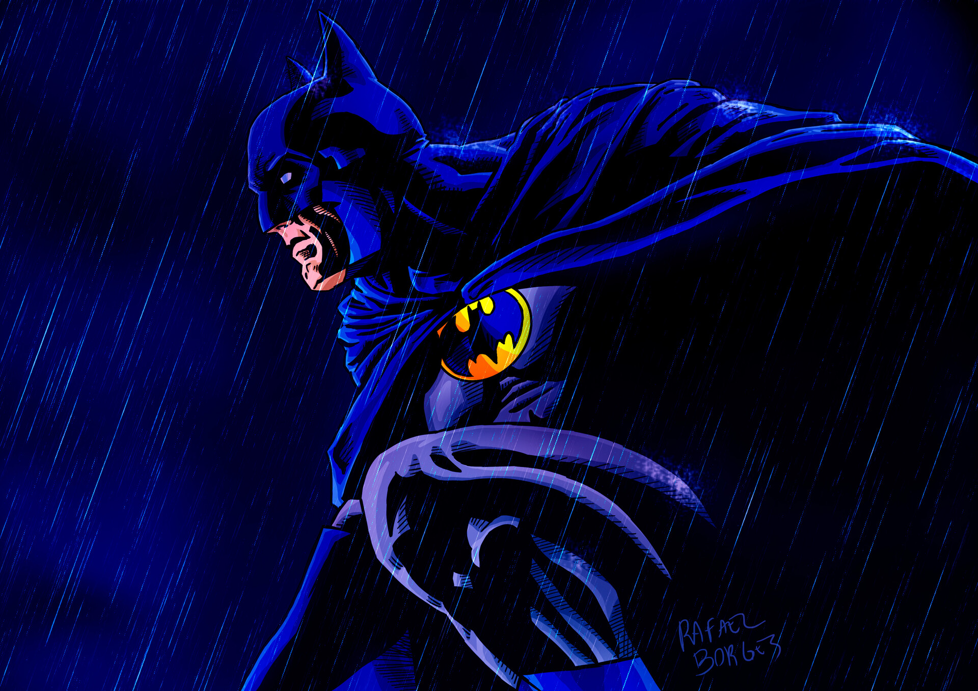General 1920x1357 artwork Batman ArtStation rain men superhero