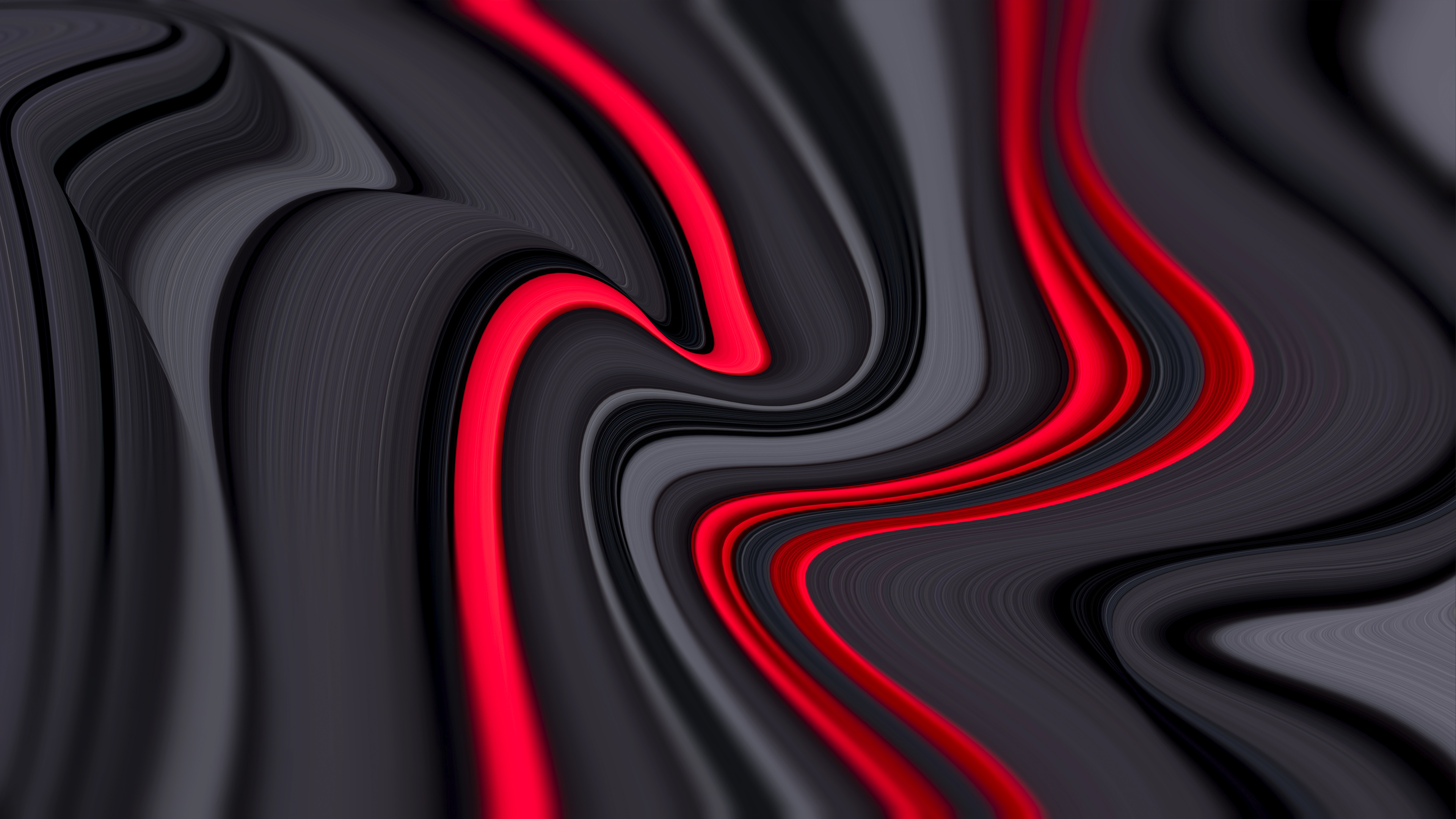 General 3840x2160 abstract swirls CGI dark gray red