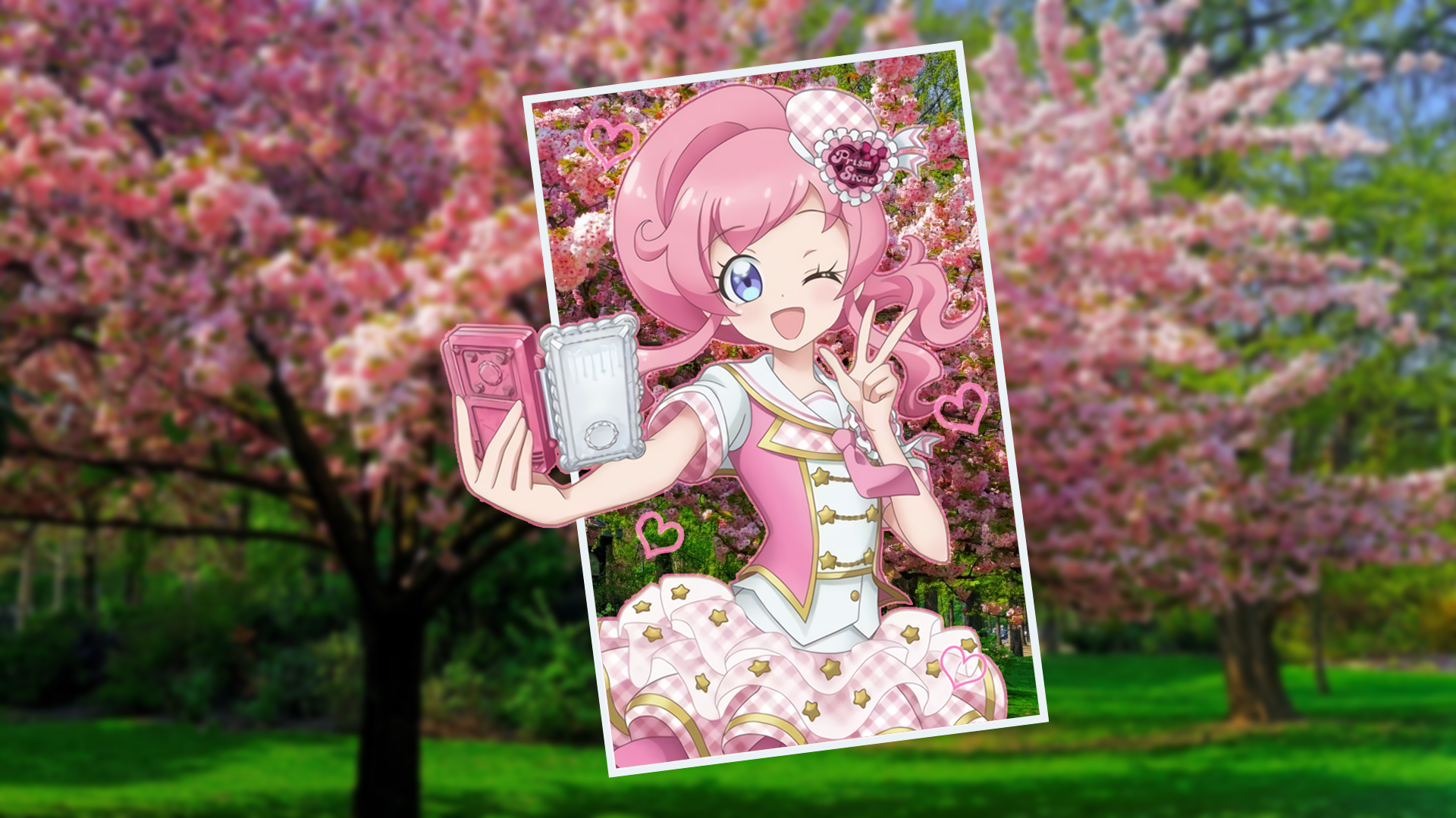Anime 1920x1080 cherry blossom heart (design) picture-in-picture