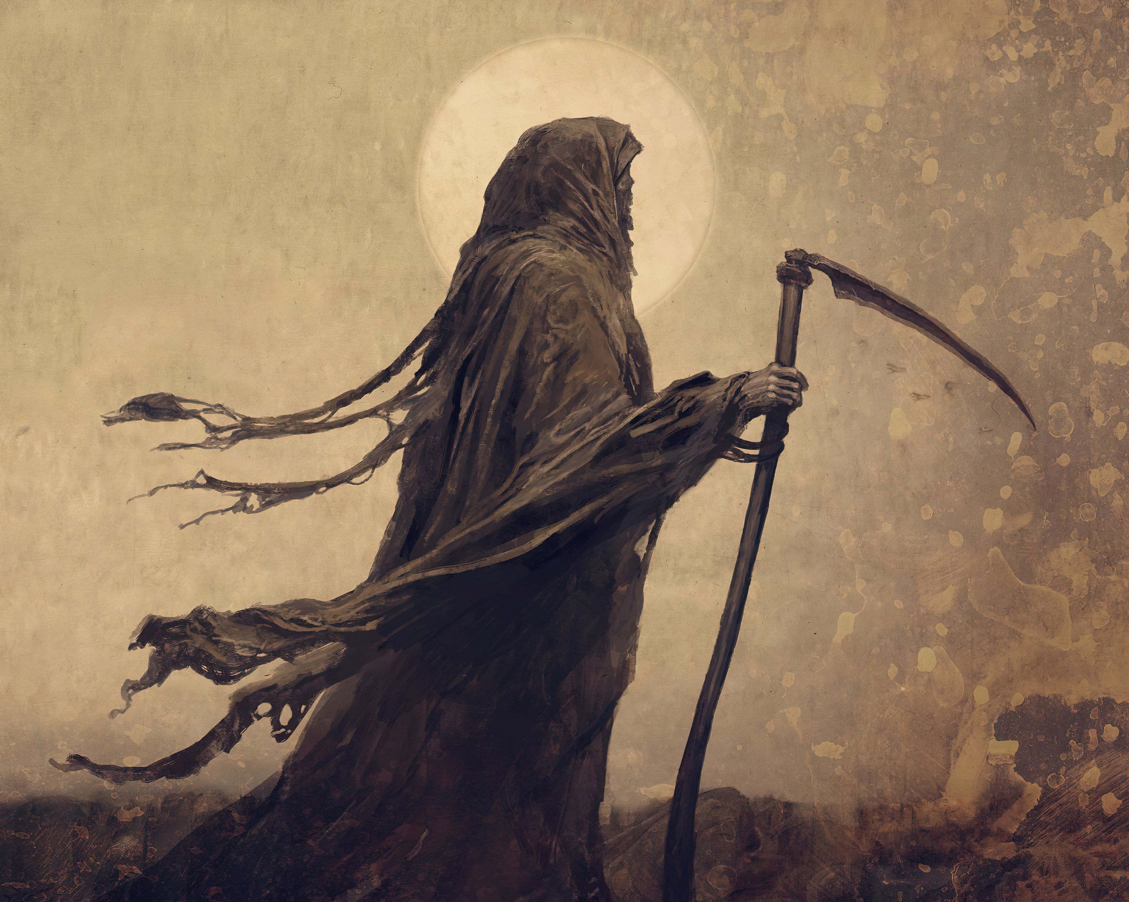 General 3840x3066 vladimir chebakov artwork painting sickle scythe Grim Reaper