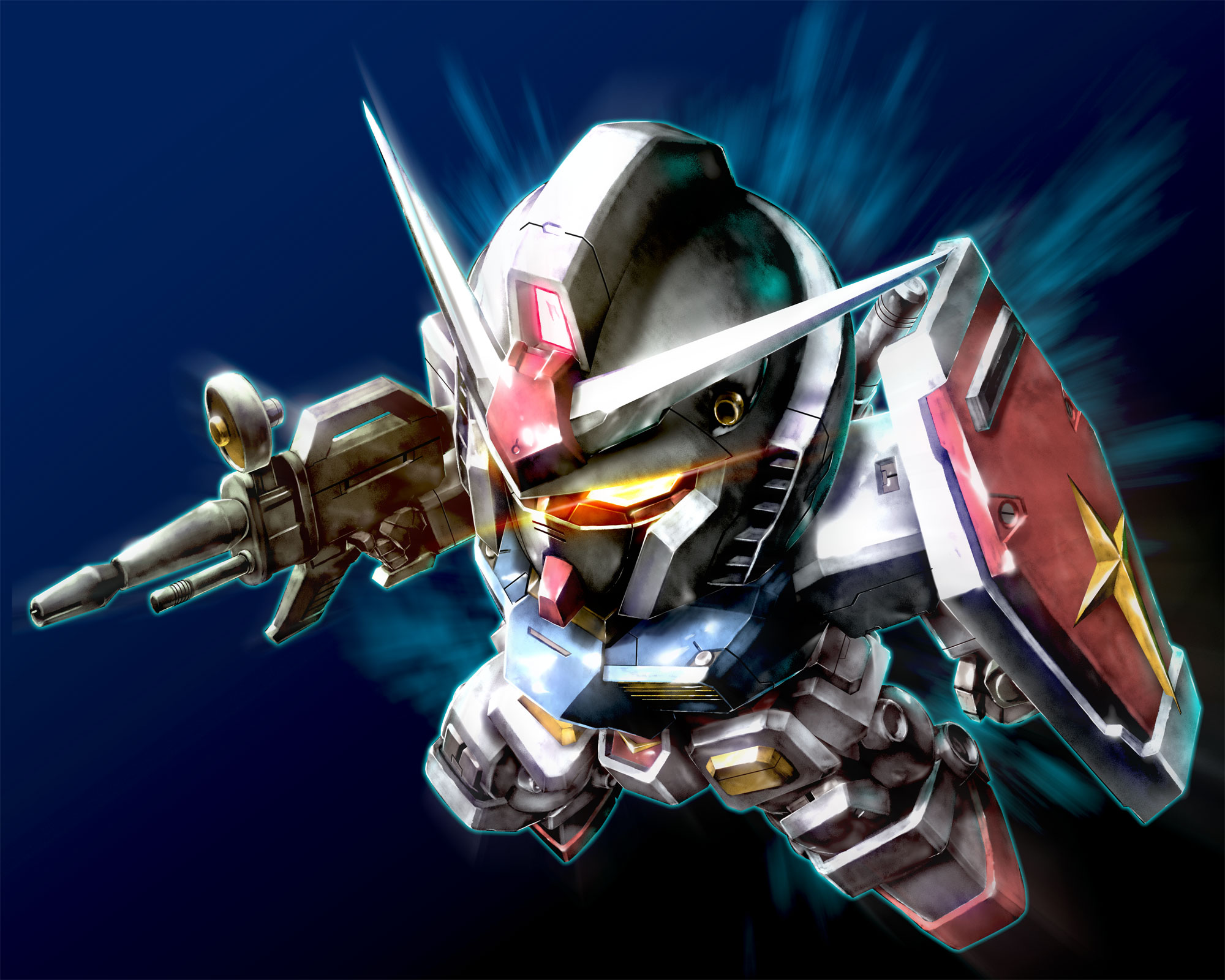 Anime 2000x1600 anime mechs Super Robot Taisen Gundam Mobile Suit Gundam RX-78 Gundam artwork digital art fan art