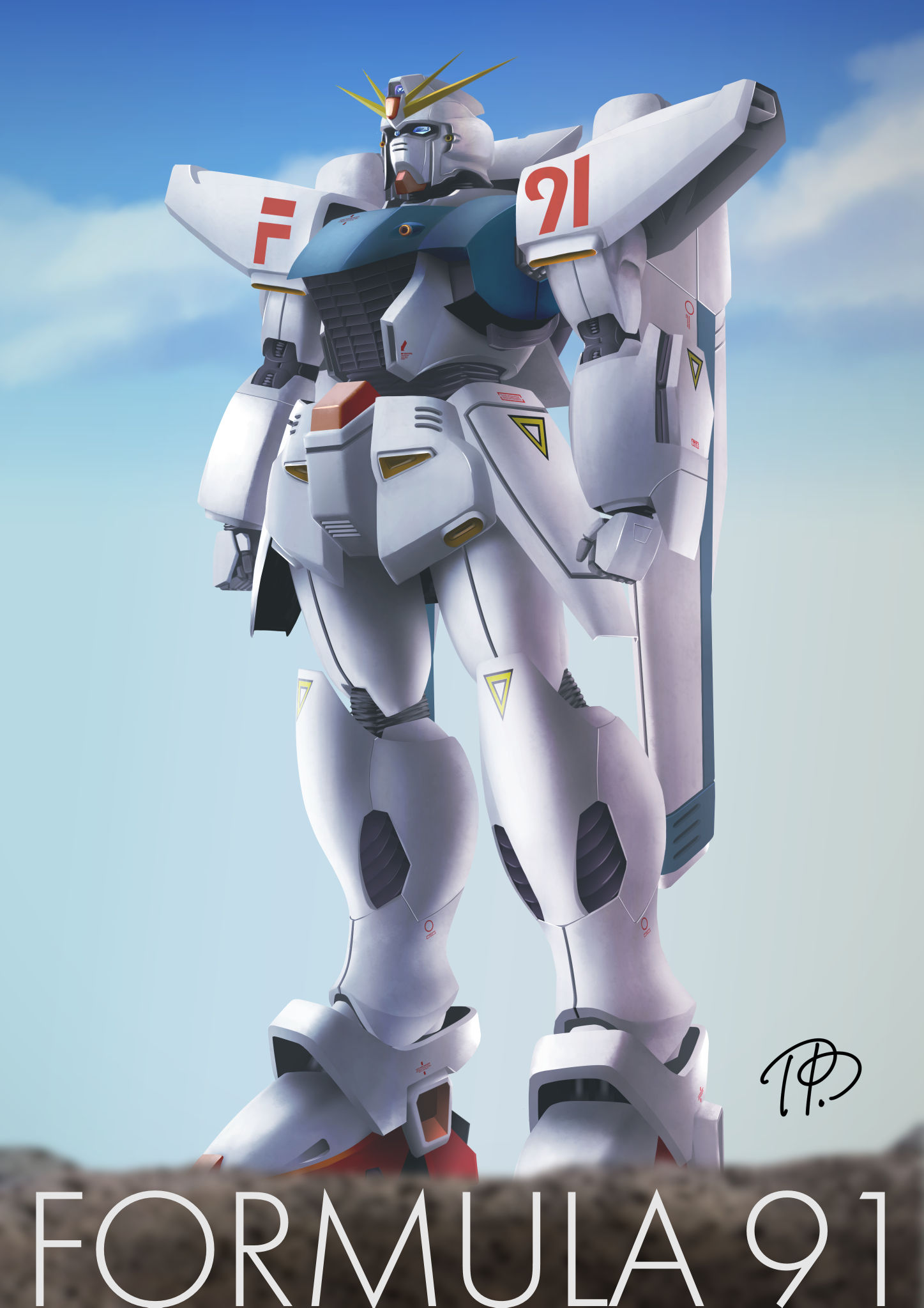Anime 1447x2047 anime mechs Super Robot Taisen Mobile Suit Gundam F91 Gundam F91 Gundam artwork digital art fan art