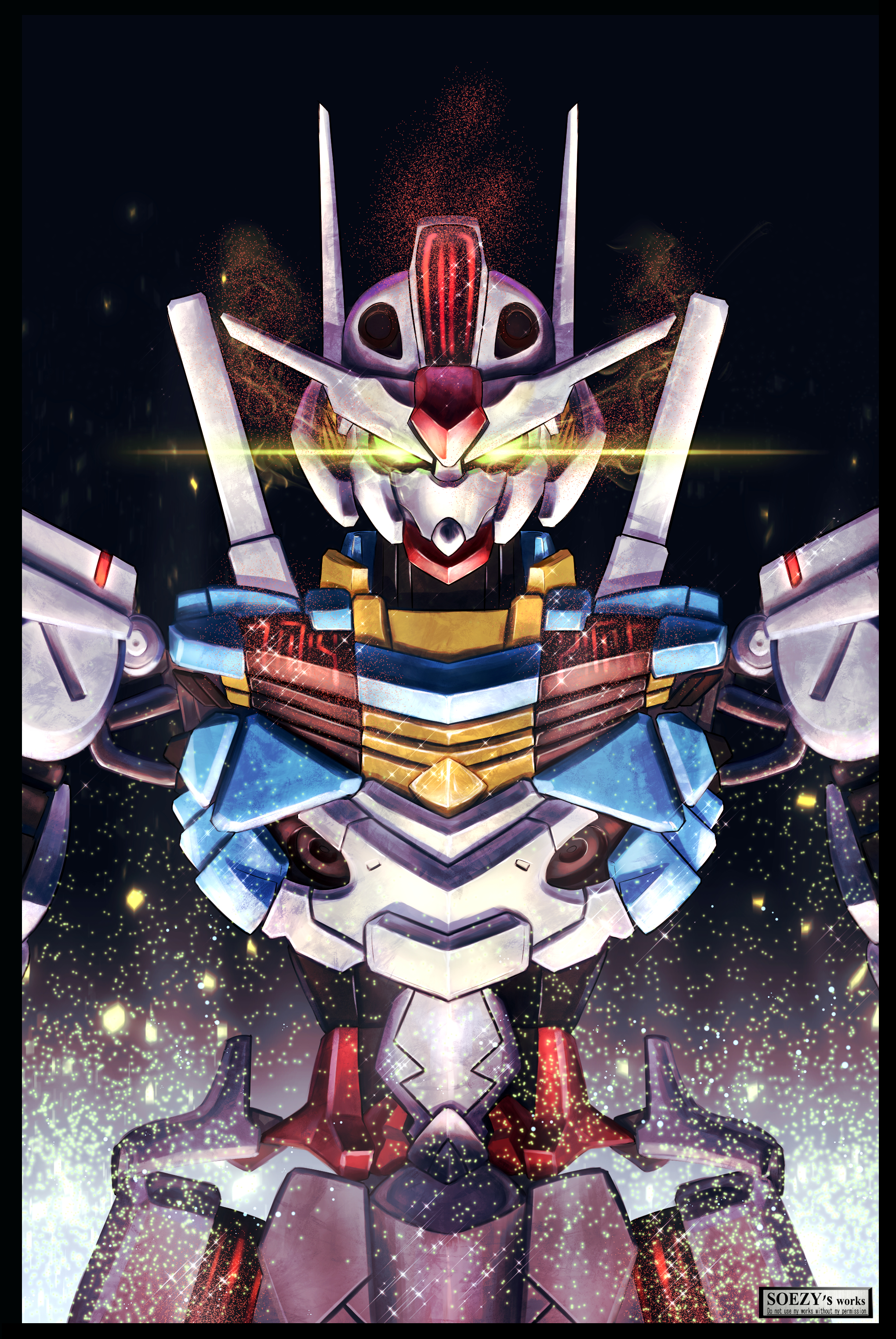 Anime 2039x3046 anime mechs Super Robot Taisen Gundam Gundam Aerial Mobile Suit Gundam THE WITCH FROM MERCURY artwork digital art fan art