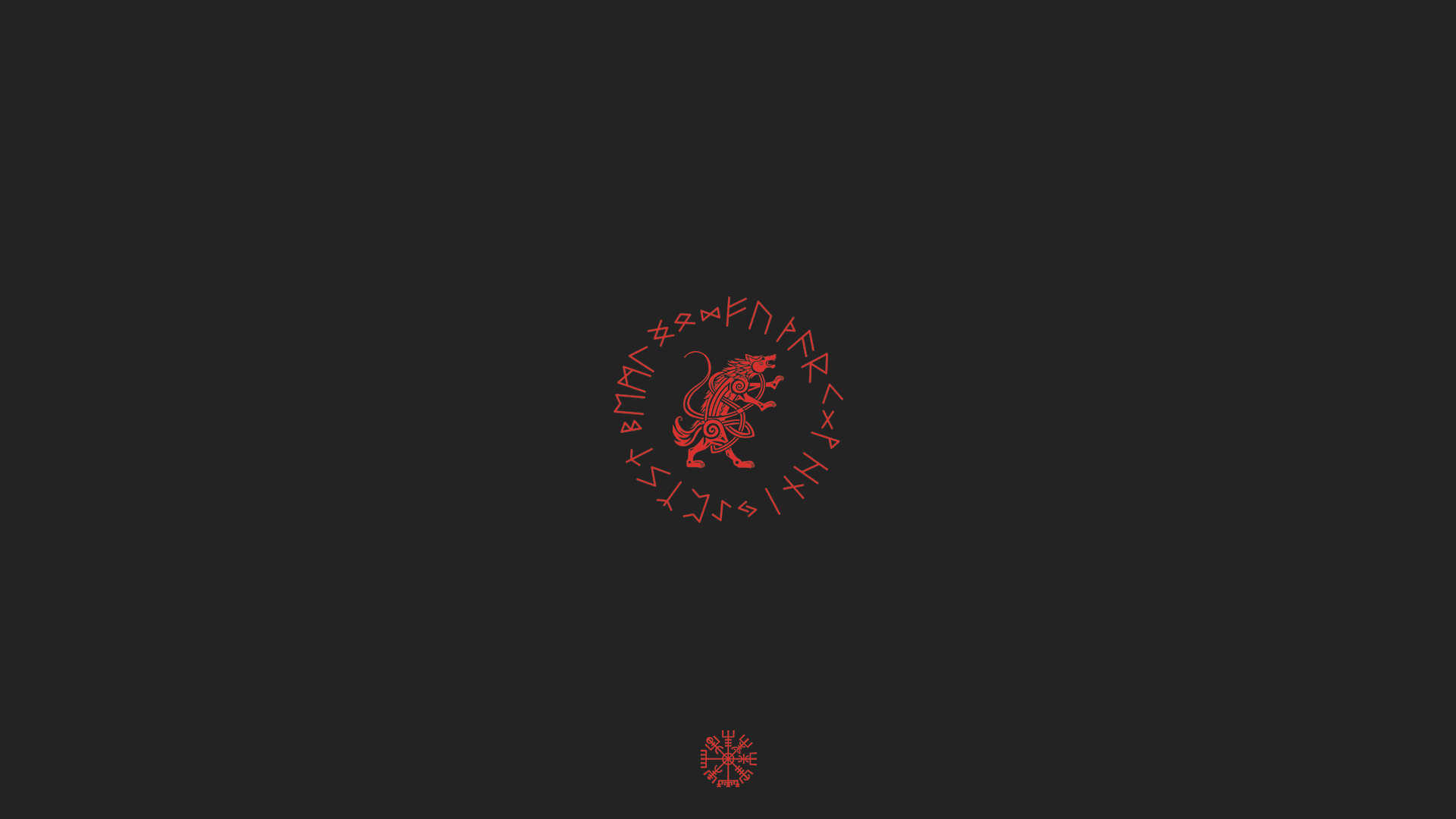General 1920x1080 wolf vikings runes minimalism Fenrir the raven from the north
