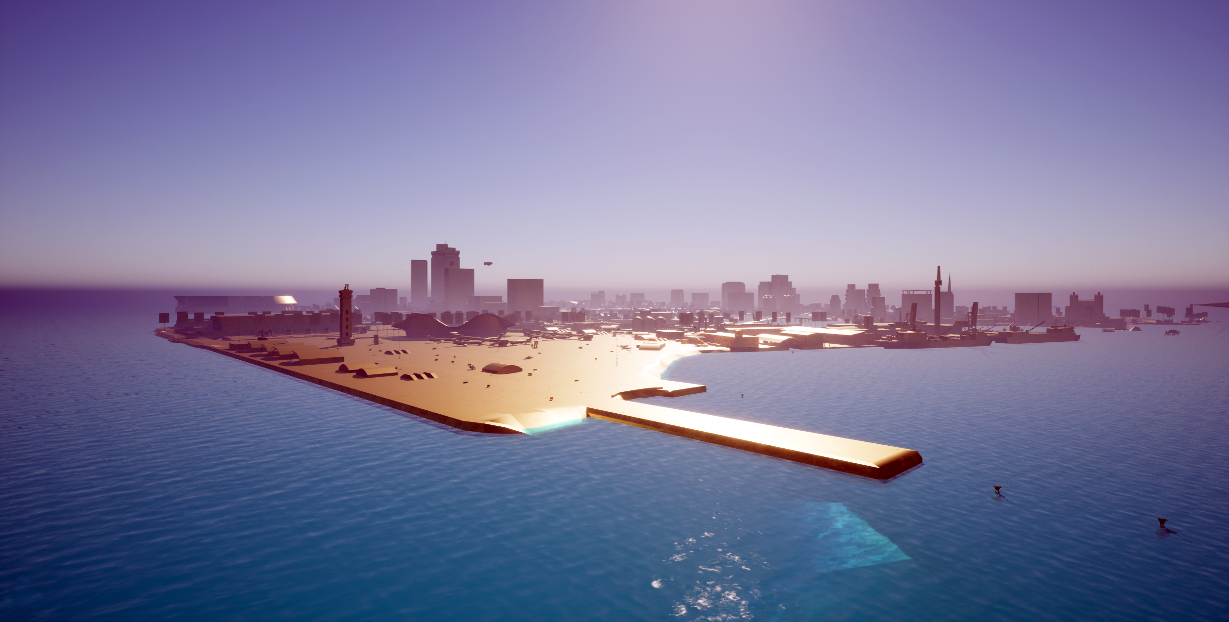 General 2530x1281 Golden City Grand Theft Auto: Vice City video games modding Unreal Engine 5 airport