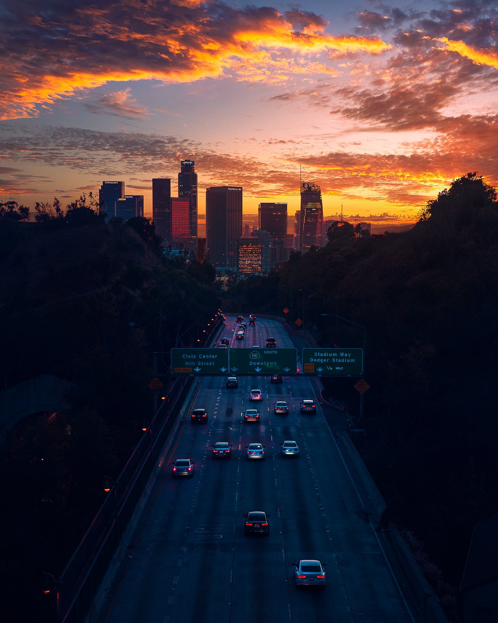 General 1638x2048 highway building city sunset car road portrait display Los Angeles