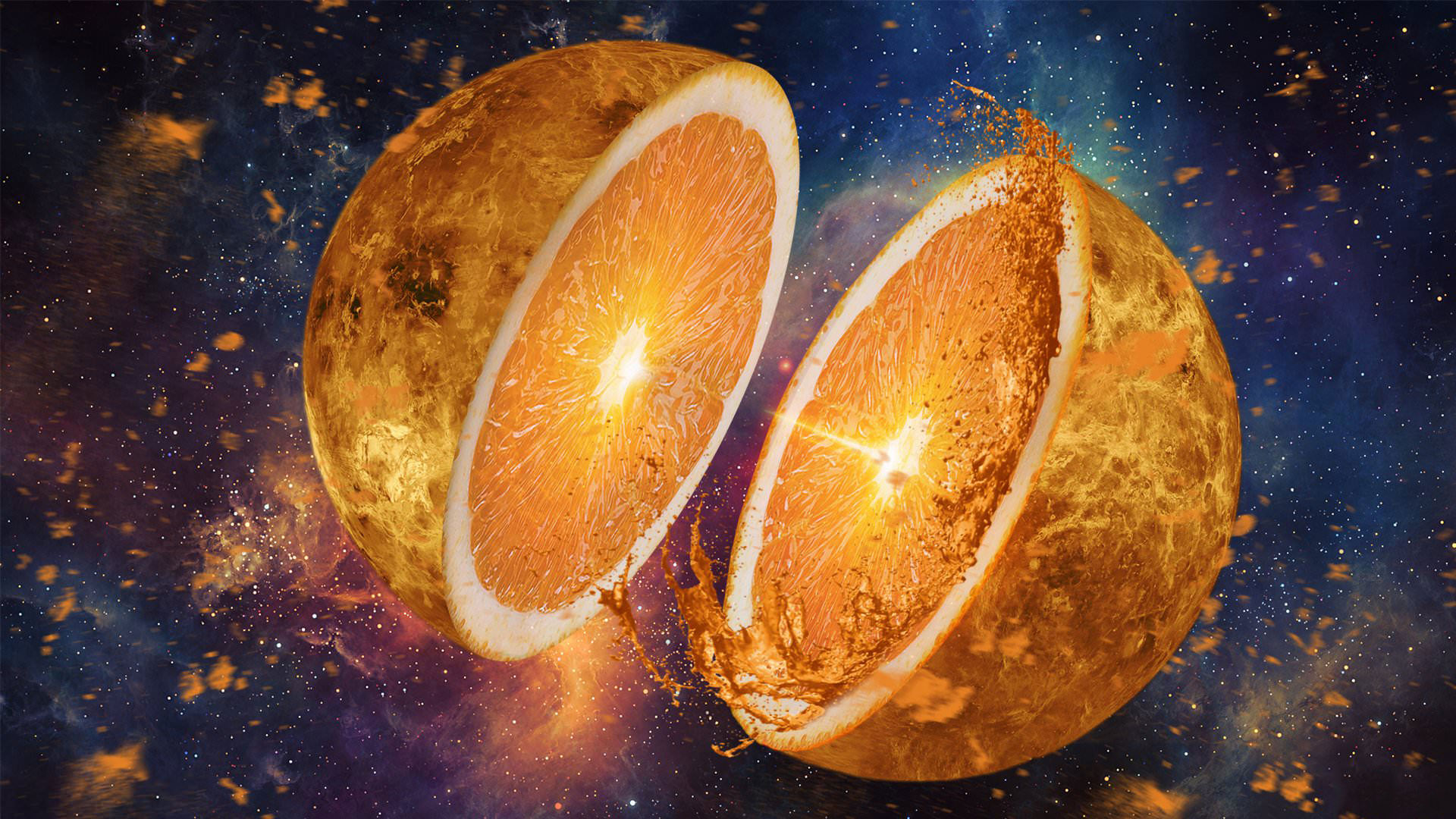General 1920x1080 space orange (fruit) fruit
