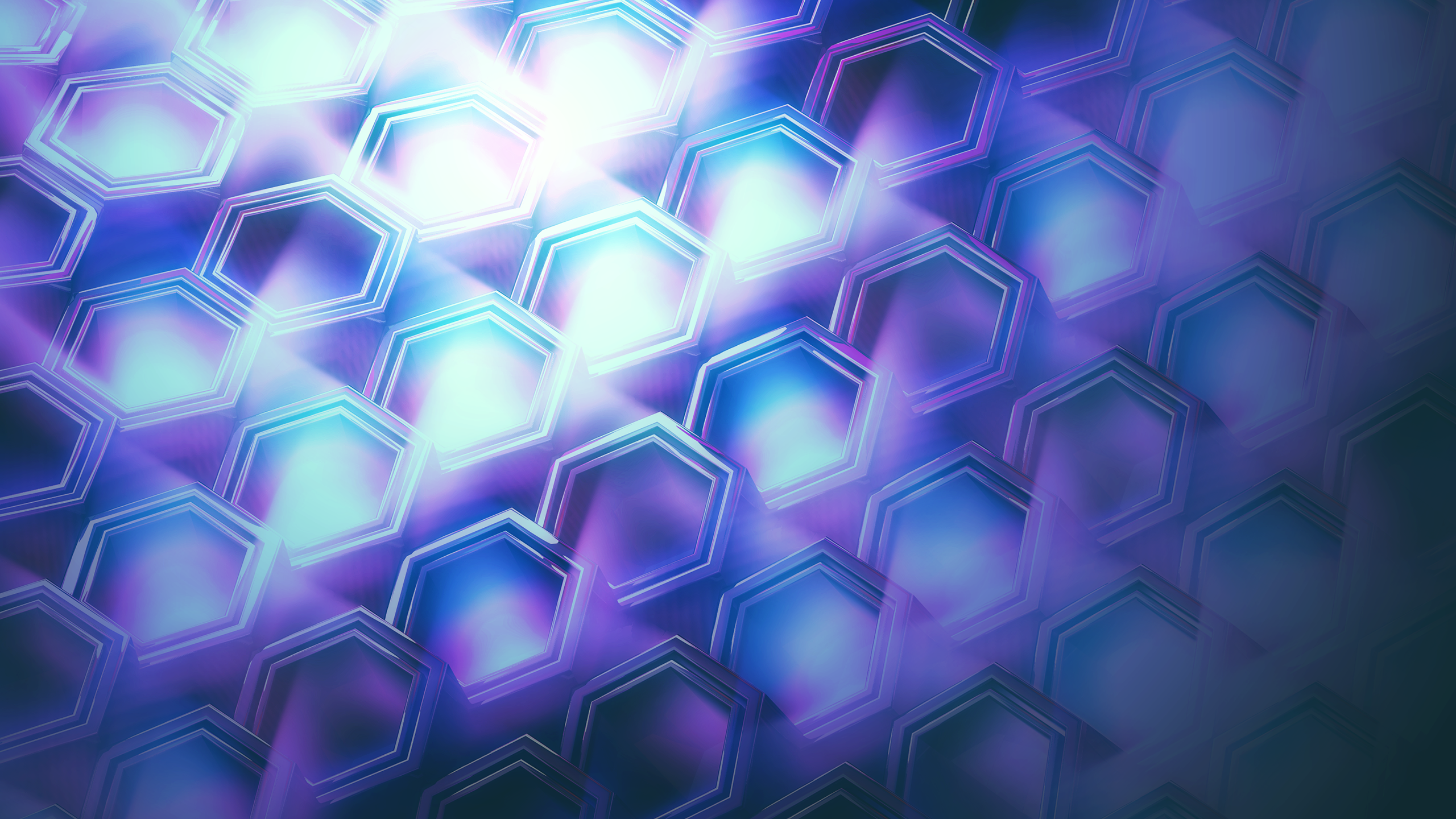 General 2560x1440 abstract hexagon purple digital art blue