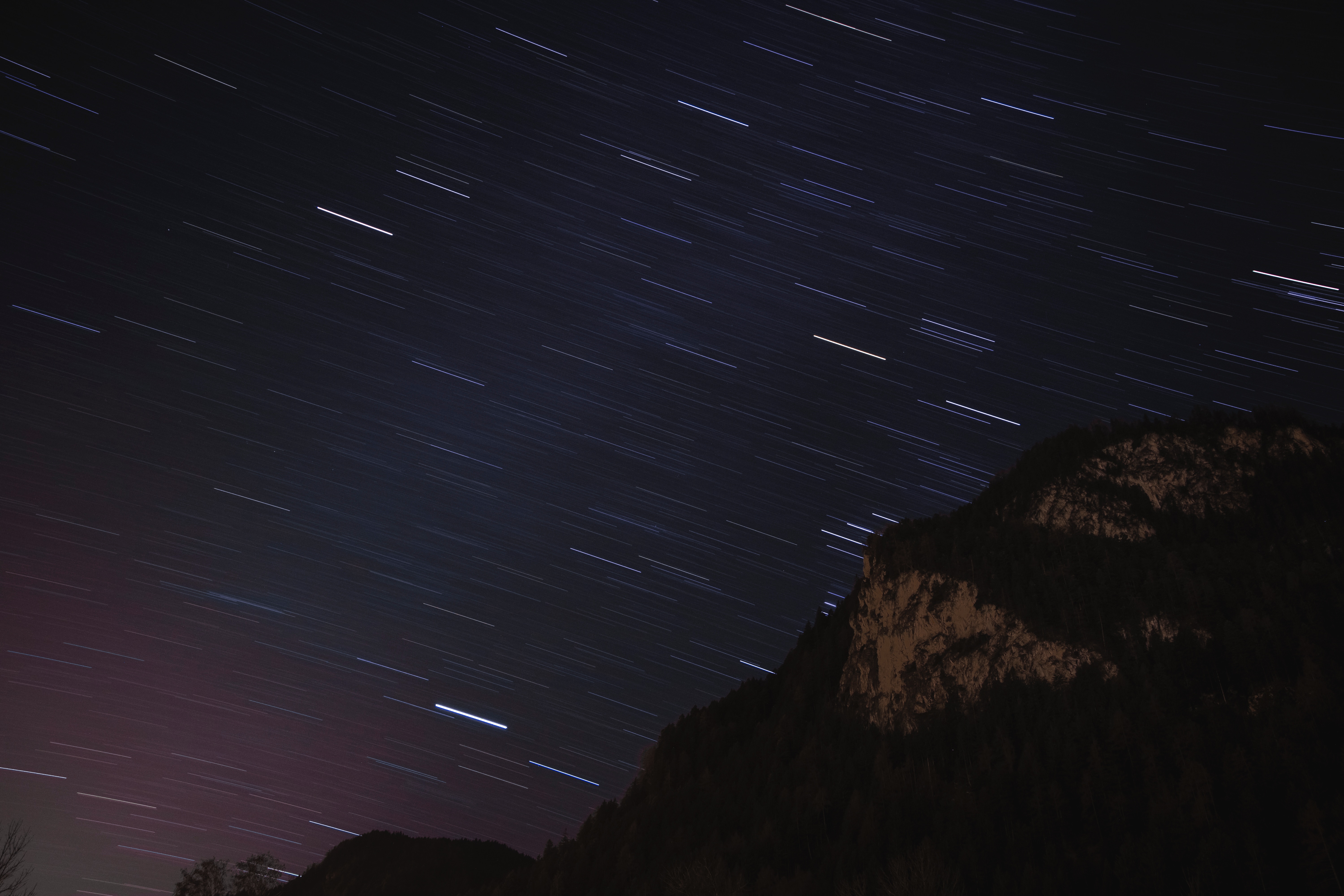 General 6000x4000 mountains night landscape forest starry night nature stars long exposure