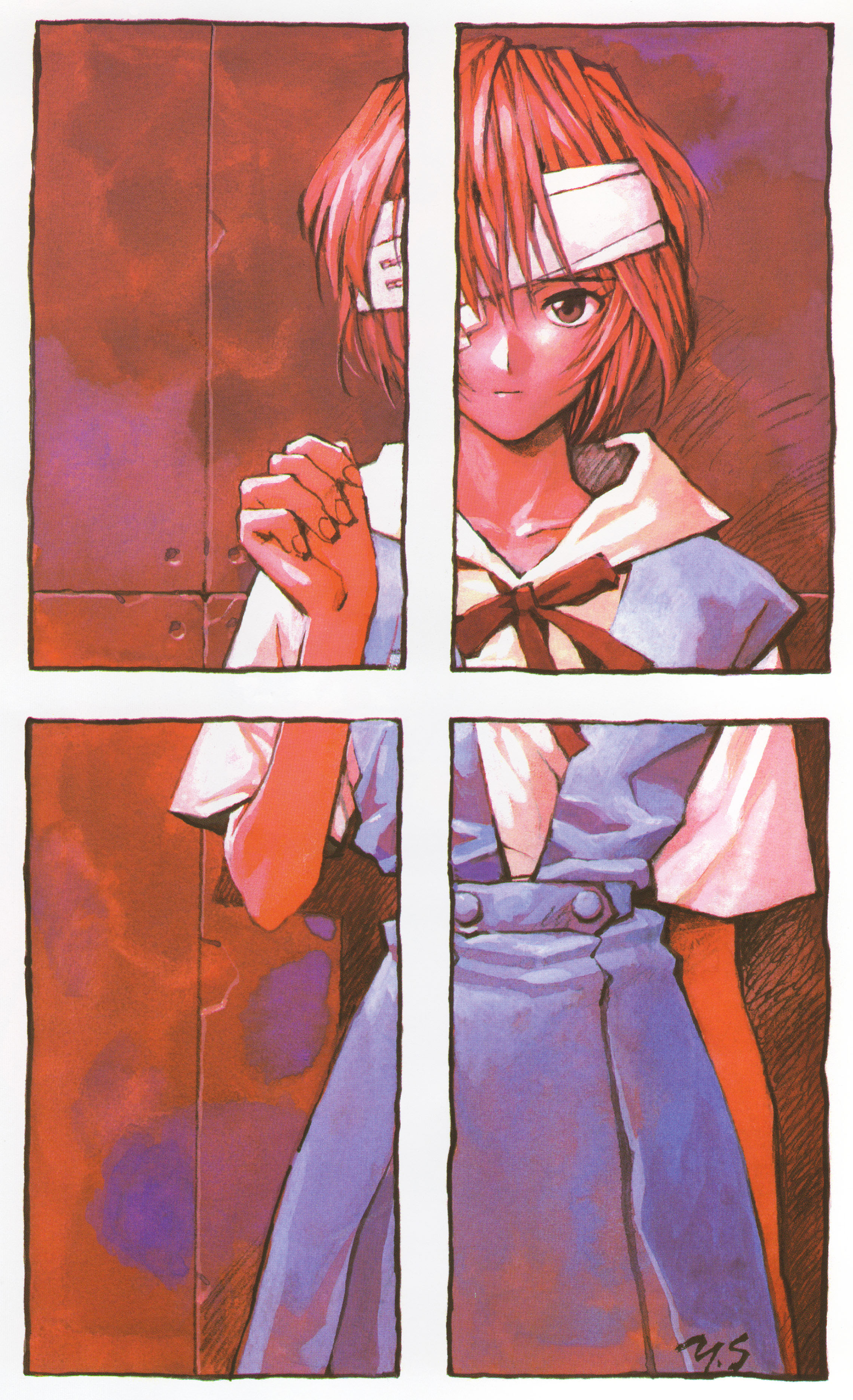 Anime 2280x3740 Neon Genesis Evangelion anime girls Ayanami Rei looking at viewer school uniform 2D