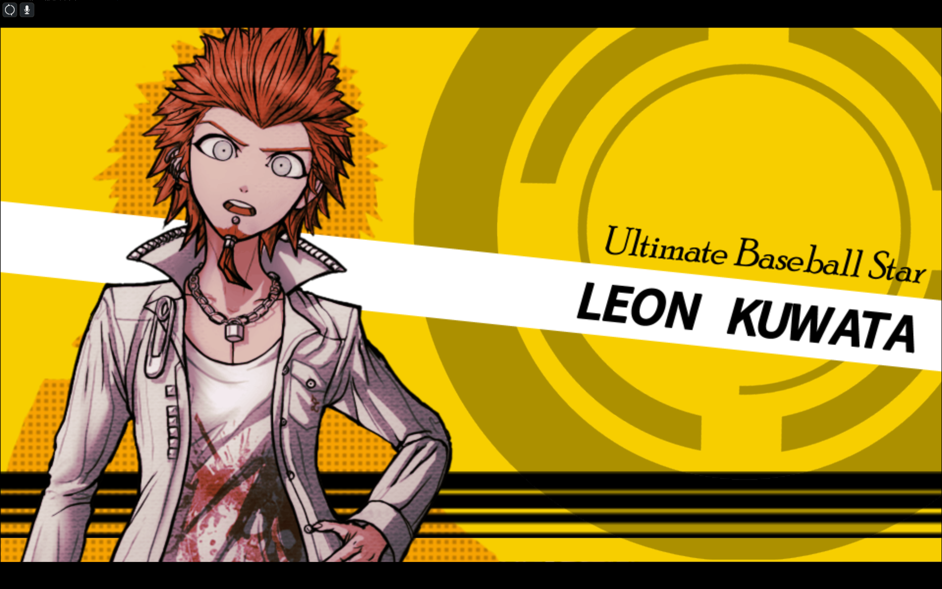 Anime 1920x1200 Danganronpa anime anime boys Leon Kuwata video games video game man yellow background