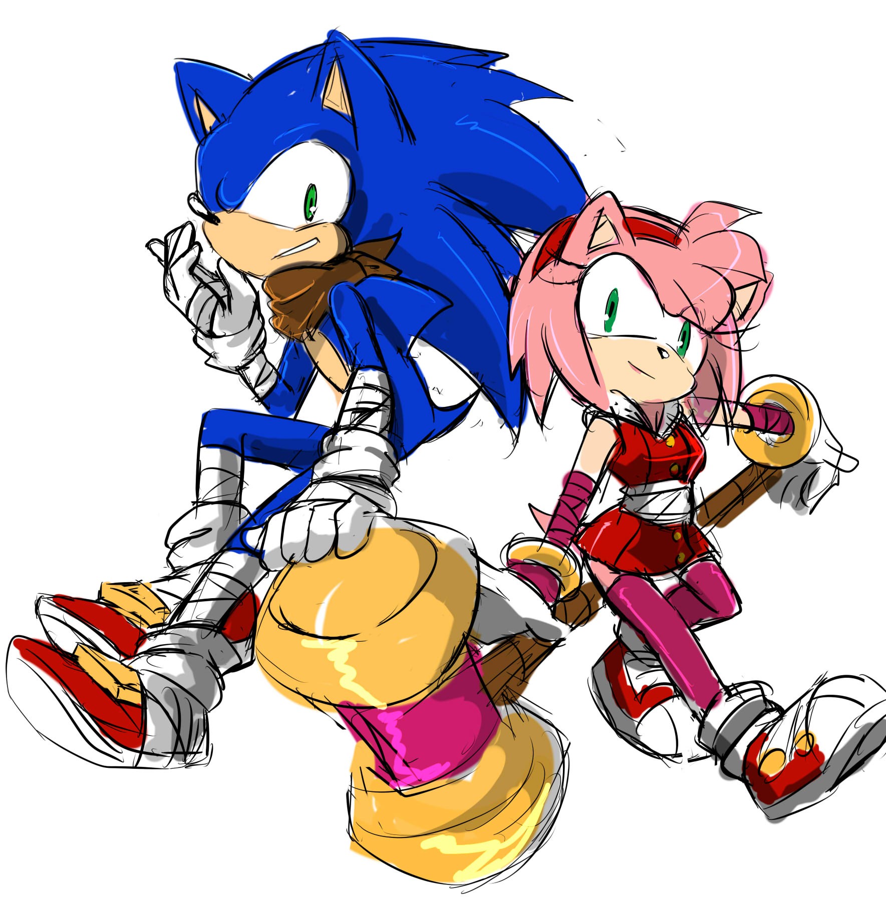 General 1769x1796 Sega video games Sonic the Hedgehog white background fan art video game characters Amy Rose