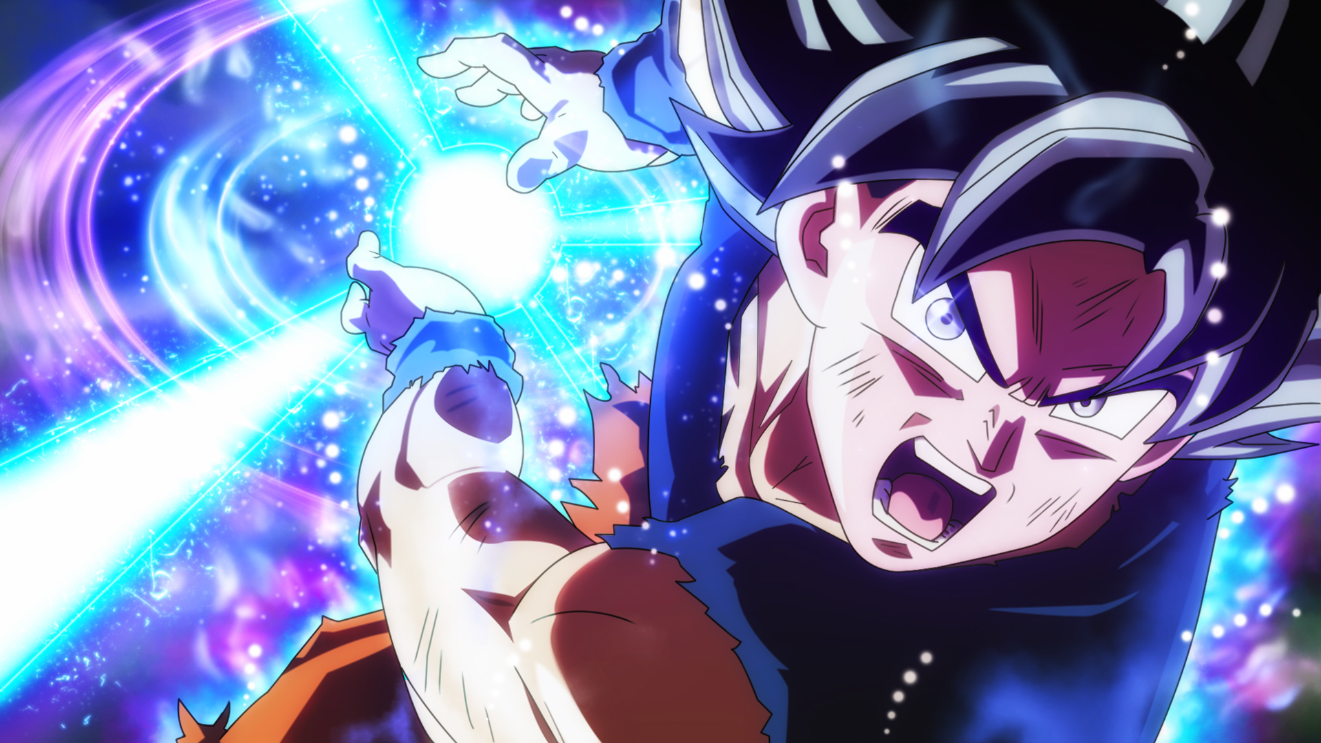 Anime 1920x1080 Dragon Ball Super Son Goku Ultra-Instinct Goku Kamehameha Dragon Ball saiyan