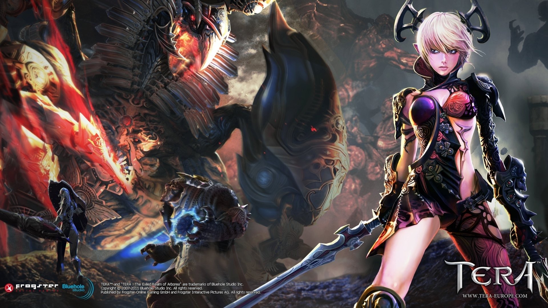 General 1920x1080 Tera online Tera PC gaming anime girls anime digital art watermarked text video game characters video game girls standing sword women with swords looking away pointy ears video game art short hair 2007 (Year) 2011 (Year) Bluehole Studio MMORPG female warrior dual wield