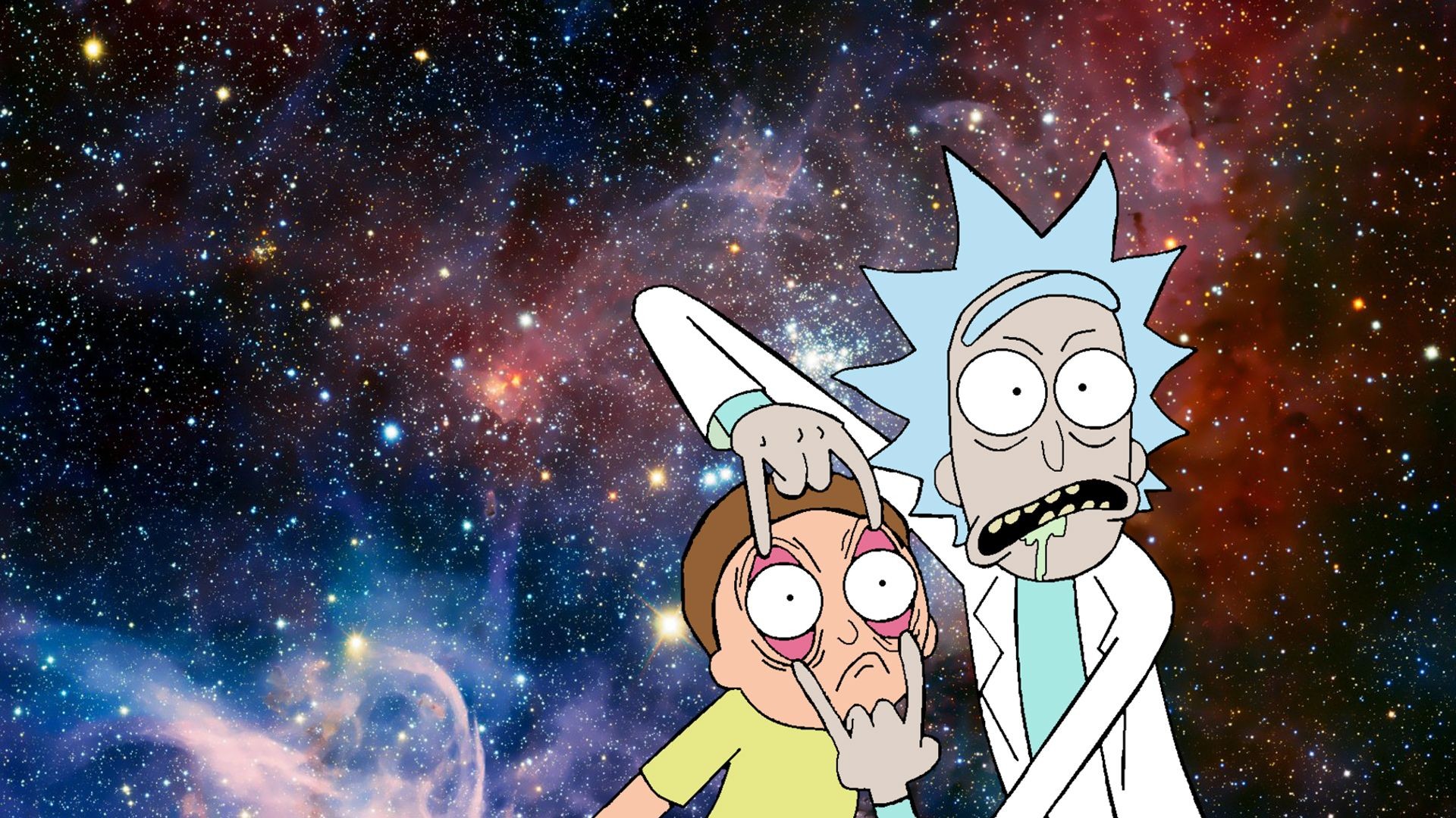 General 1920x1080 Rick and Morty fan art humor Rick Sanchez Morty Smith space TV series cartoon