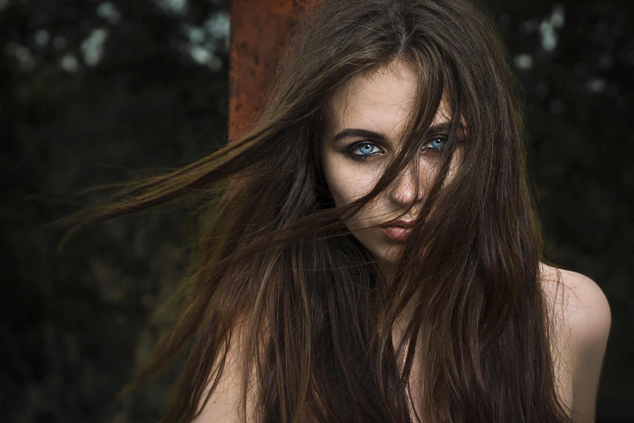 Beauty Portrait with Blue Eyes and Hair - wide 1