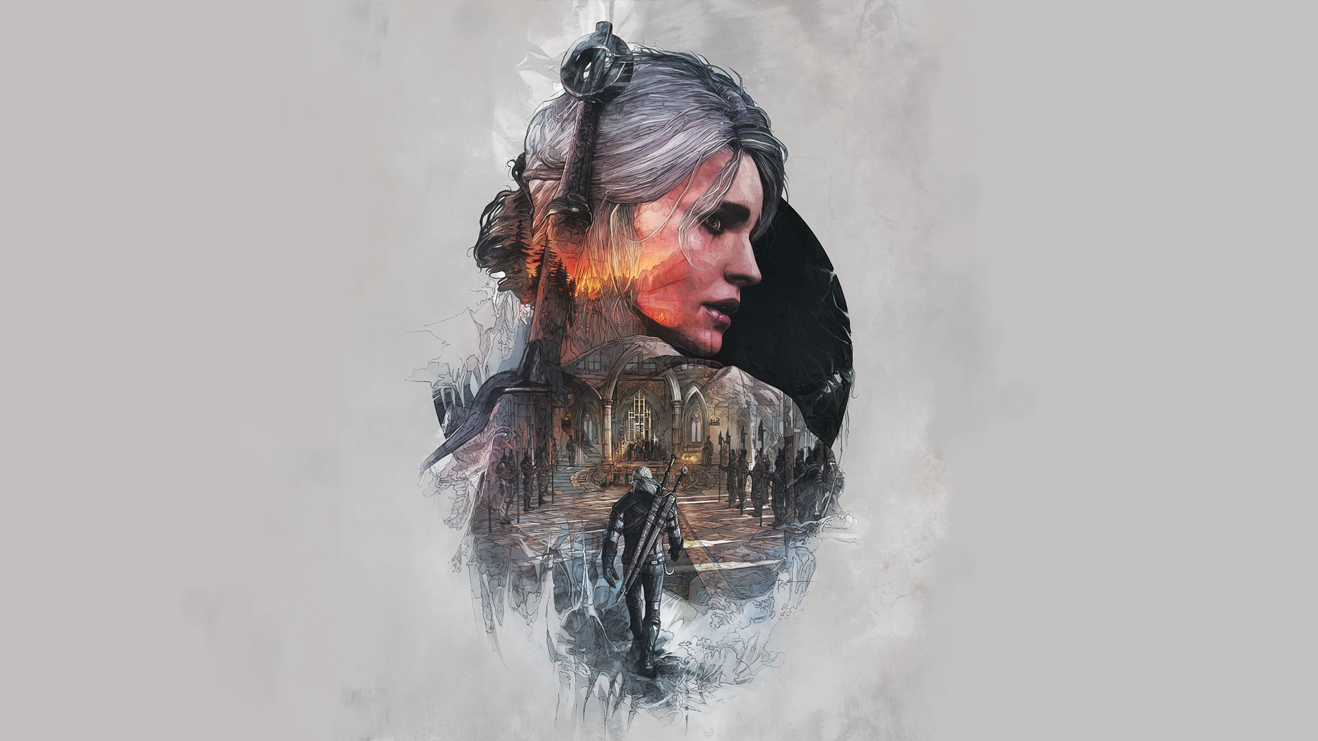 General 1920x1080 The Witcher 3: Wild Hunt Cirilla Fiona Elen Riannon The Witcher Geralt of Rivia video games video game characters