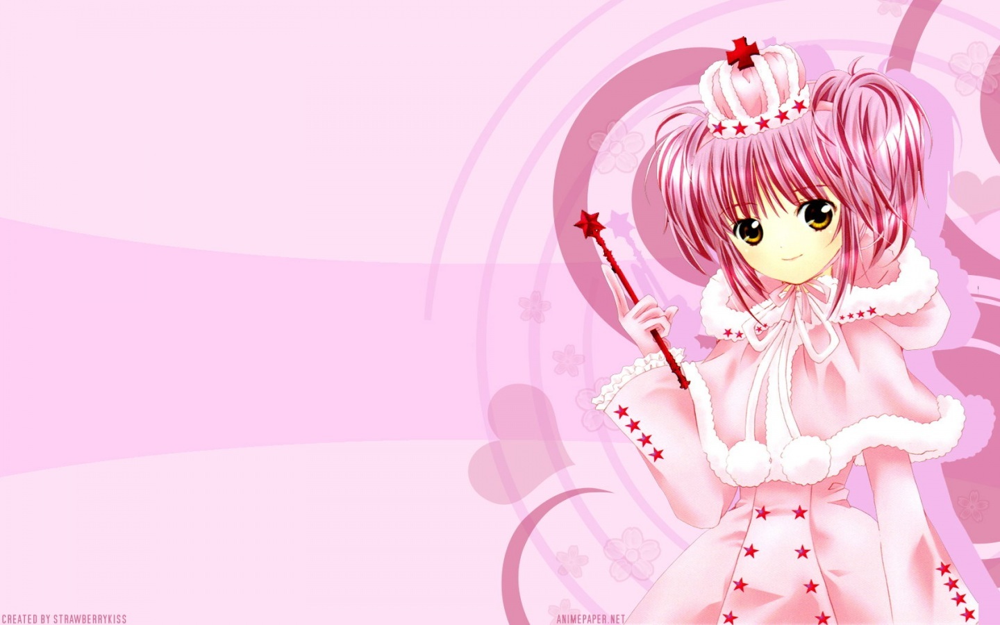 Anime 1440x900 anime anime girls pink background redhead crown