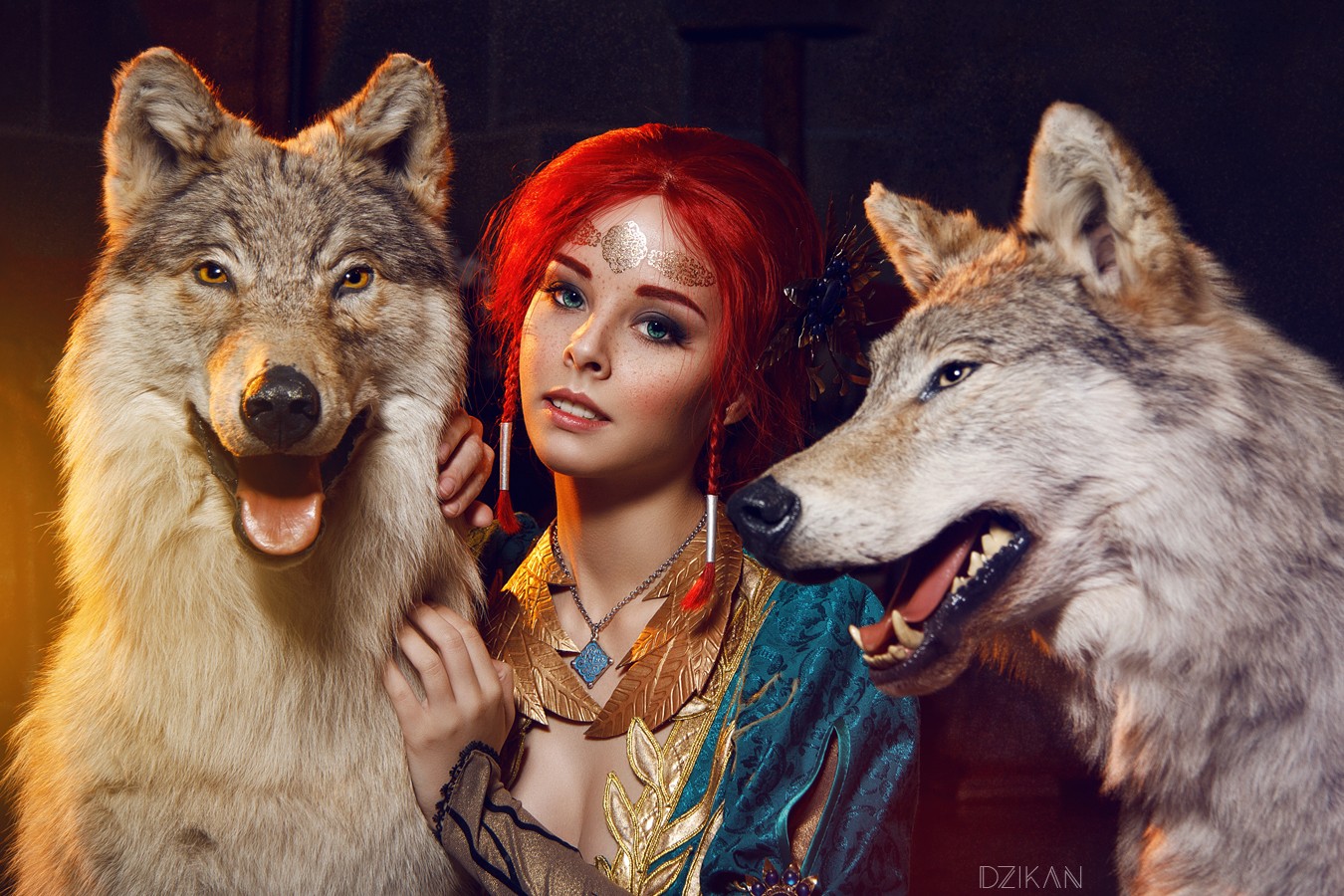 People 1350x900 cosplay Helly von Valentine The Witcher Triss Merigold women model wolf The Witcher 3: Wild Hunt