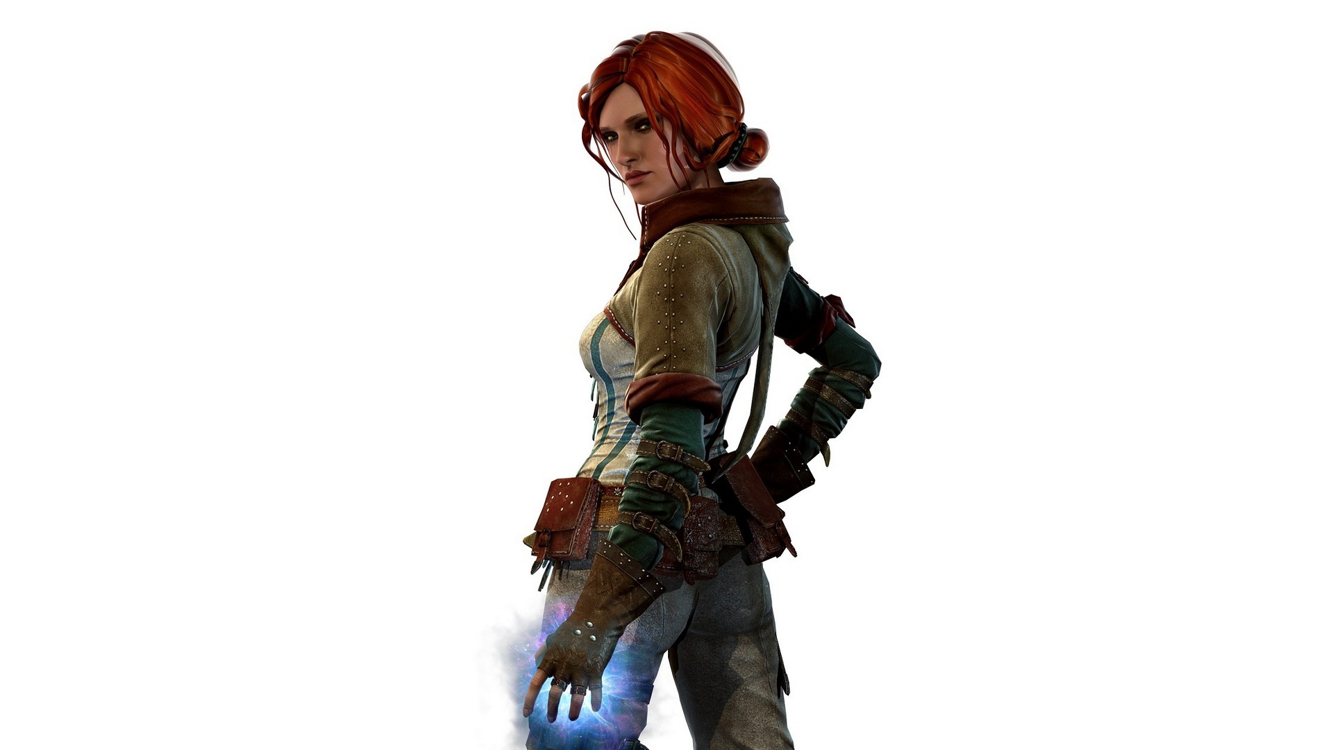 General 1920x1080 Triss Merigold The Witcher video game characters The Witcher 2: Assassins of Kings RPG video games PC gaming redhead white background fantasy girl video game girls