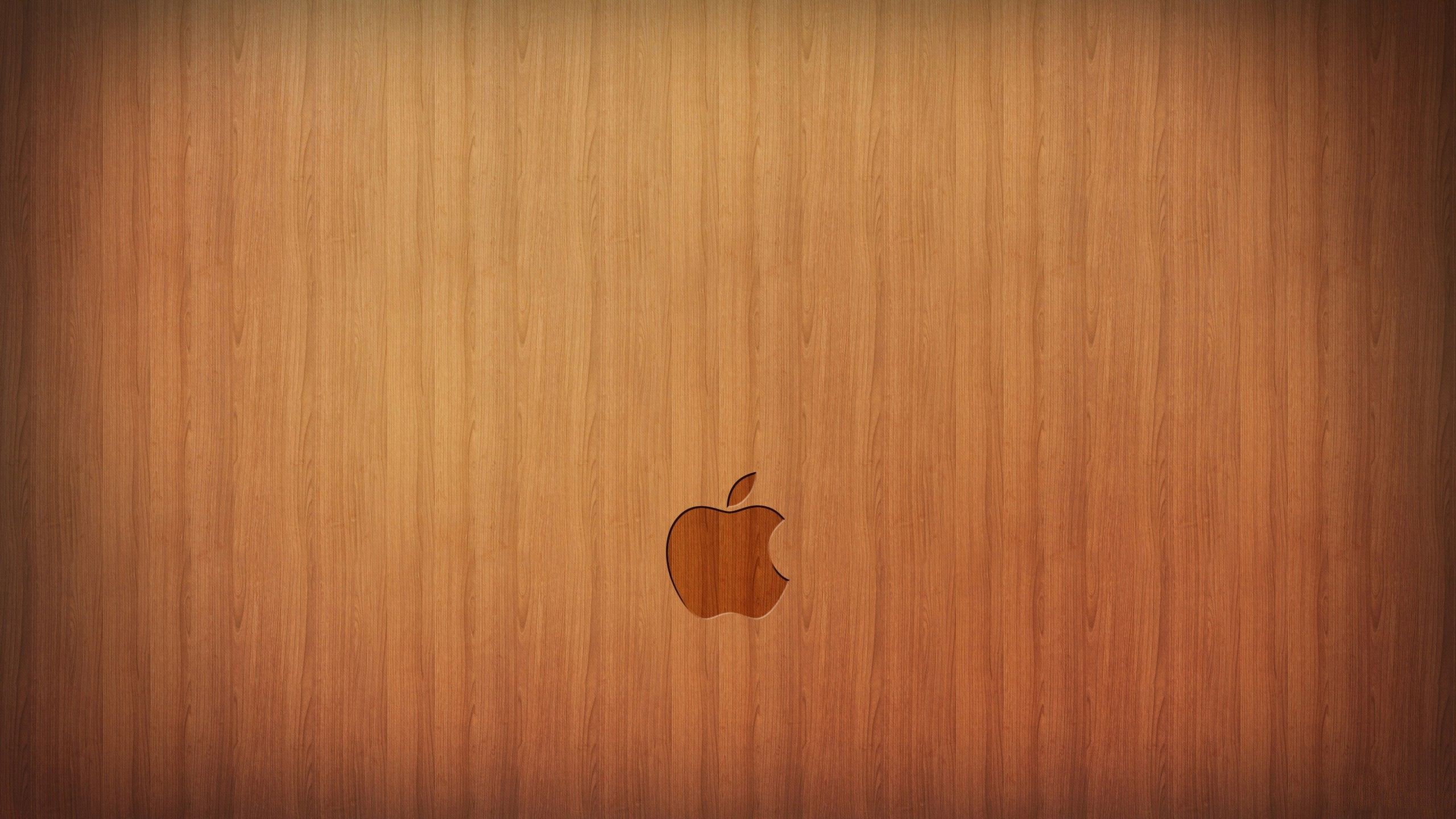 General 2560x1440 logo Apple Inc. wooden surface texture brand