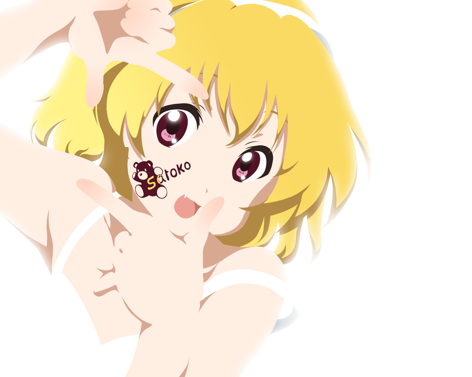 Anime 1600x1280 Higurashi No Naku Koro Ni Houjou Satoko anime girls blonde open mouth anime
