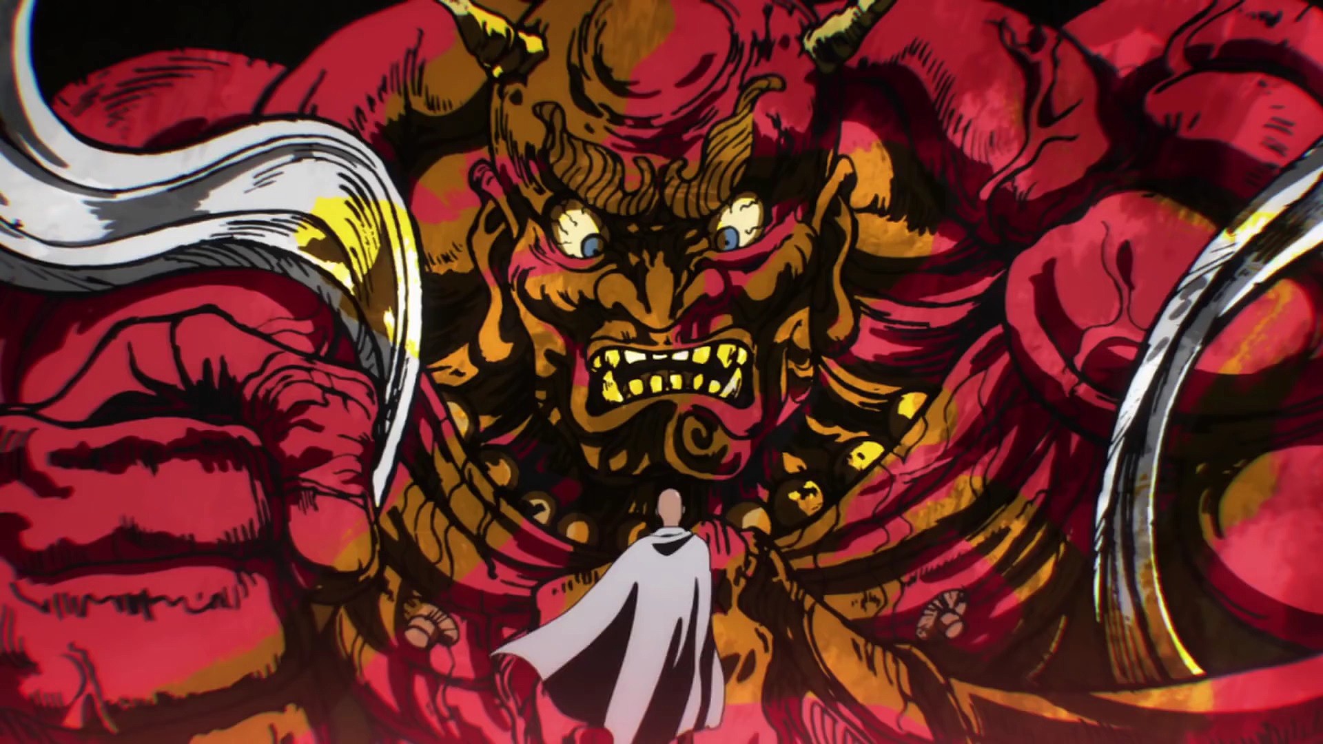 Anime 1920x1080 One-Punch Man Ogre Saitama demon demon horns horns anime
