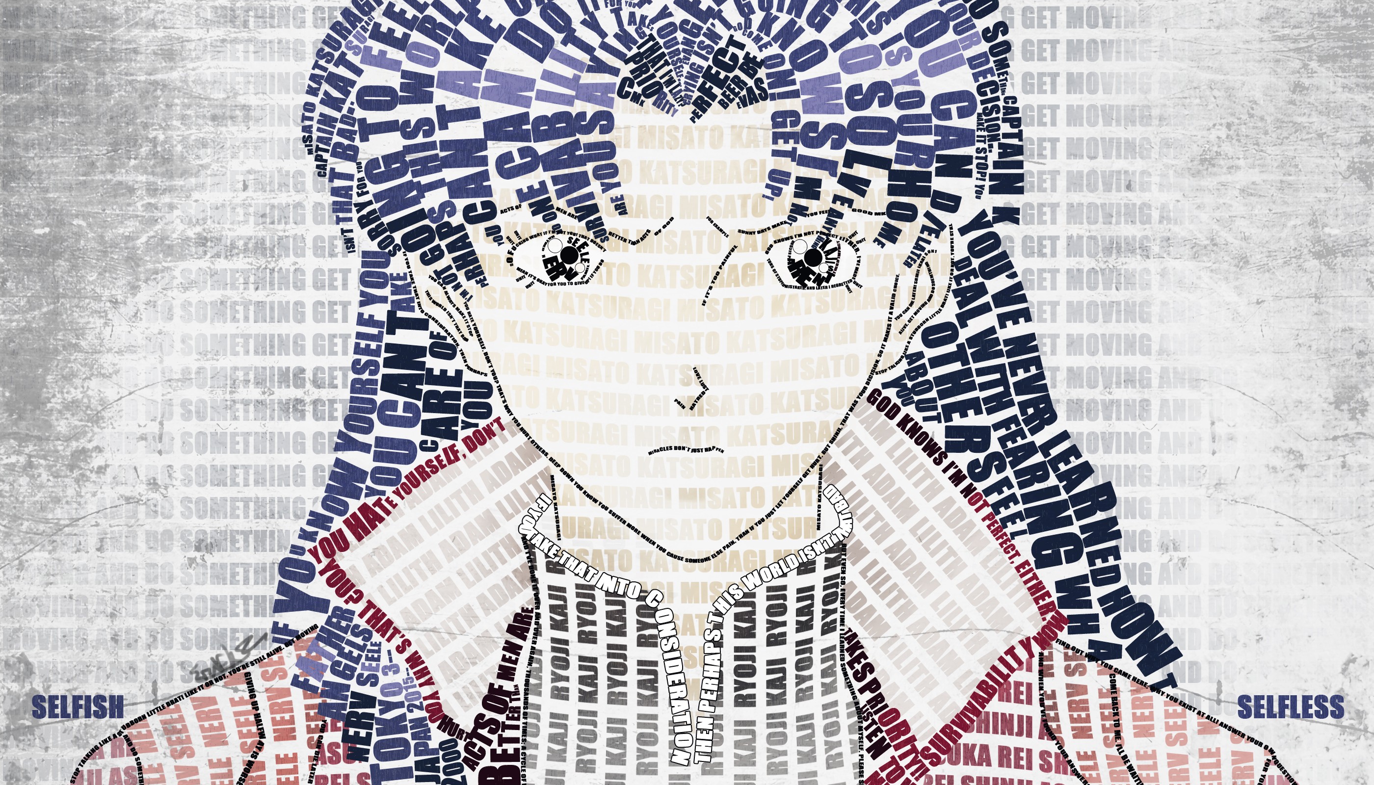 Anime 2800x1600 anime girls Neon Genesis Evangelion Katsuragi Misato typography