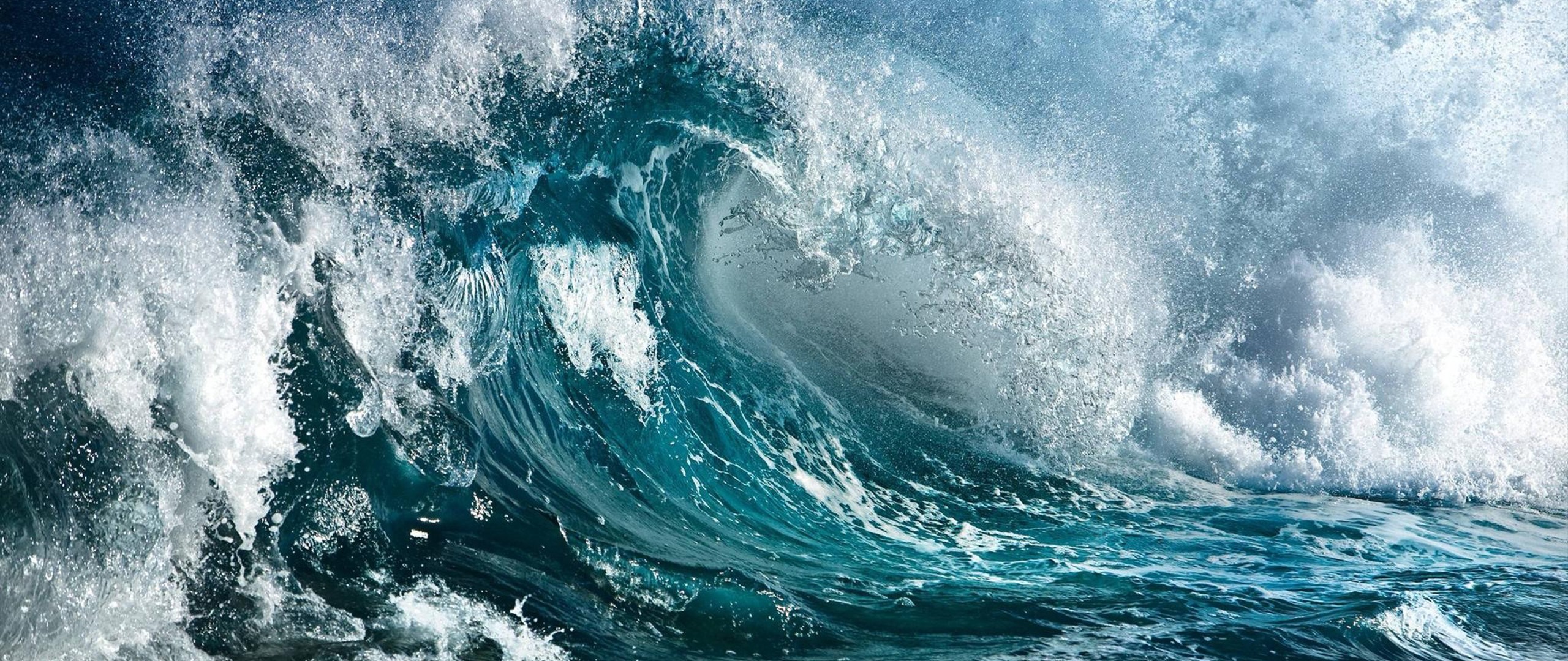 General 2560x1080 ultrawide sea water waves splashes turquoise