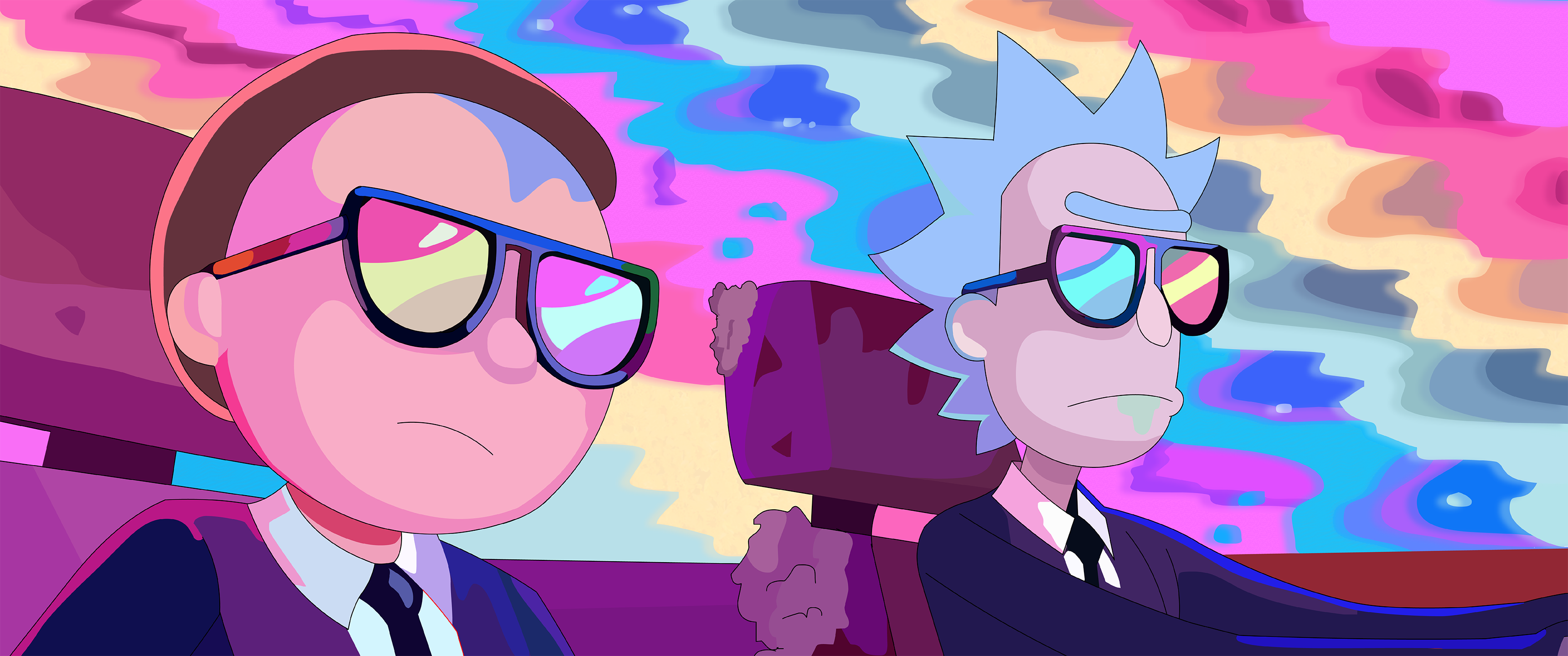 General 3440x1440 Rick and Morty Run the Jewels vector cartoon
