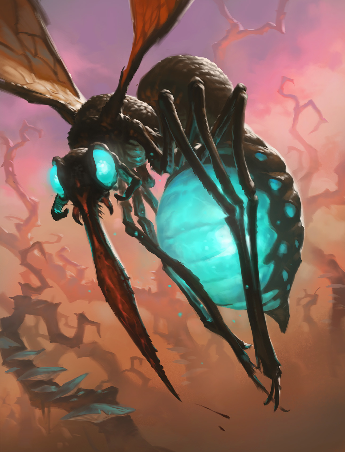 General 1465x1920 Slawomir Maniak insect bug Fly desert cyan artwork creature the witchwood Hearthstone: Heroes of Warcraft