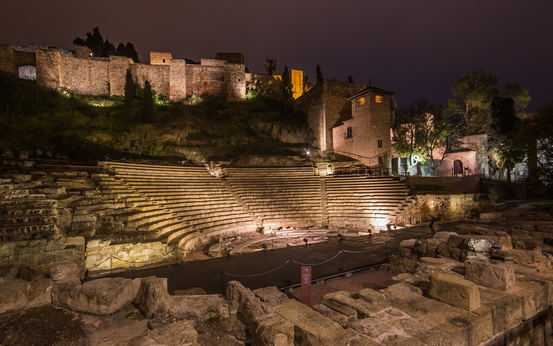 General 1920x1200 Rome theaters Ancient Rome architecture Malaga low light
