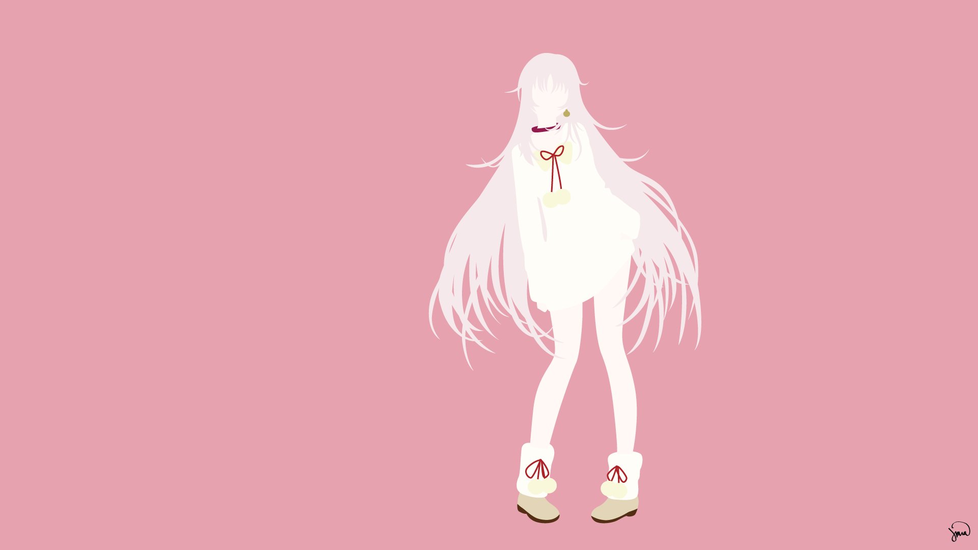 Anime 1920x1080 K Project Neko (K project) anime girls DeviantArt pink background simple background boots long hair legs