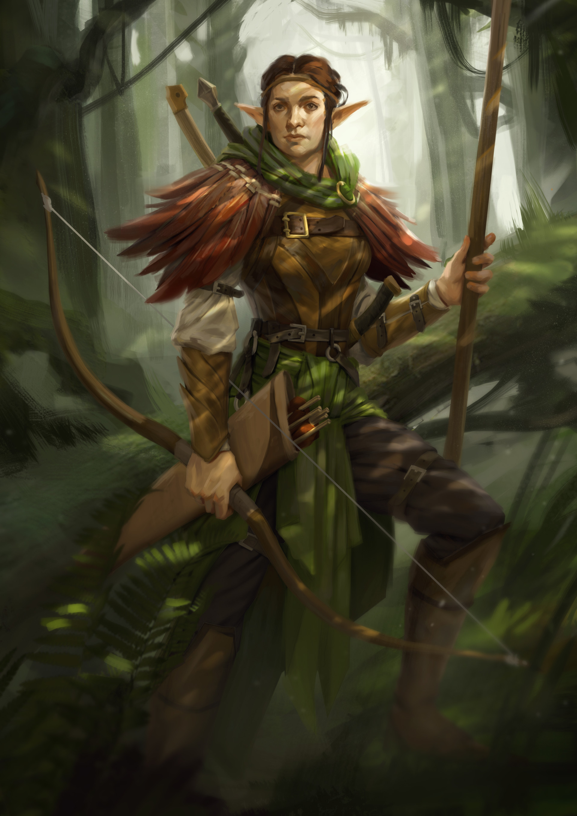 General 1920x2715 fantasy art archer wood elves digital art portrait display