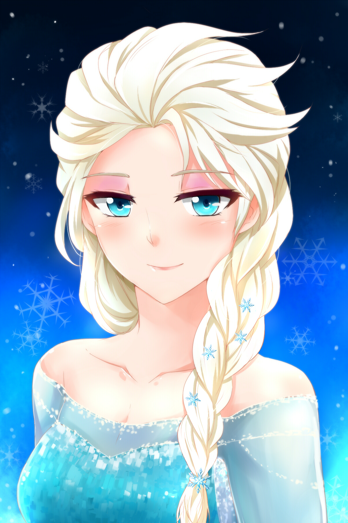 General 1200x1799 cartoon Frozen (movie) fantasy girl Elsa cyan blue