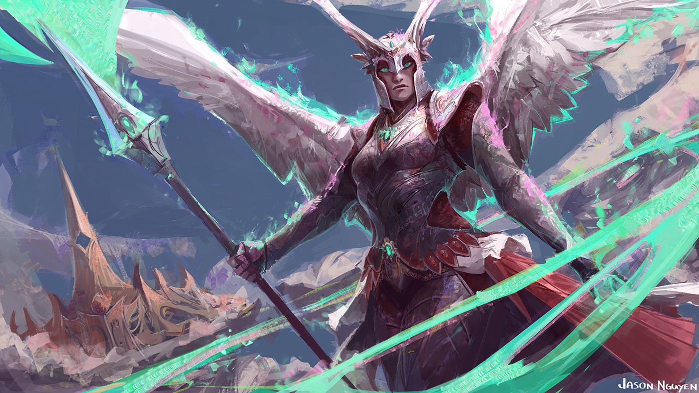 General 1400x787 fantasy art magic warrior angel wings armor