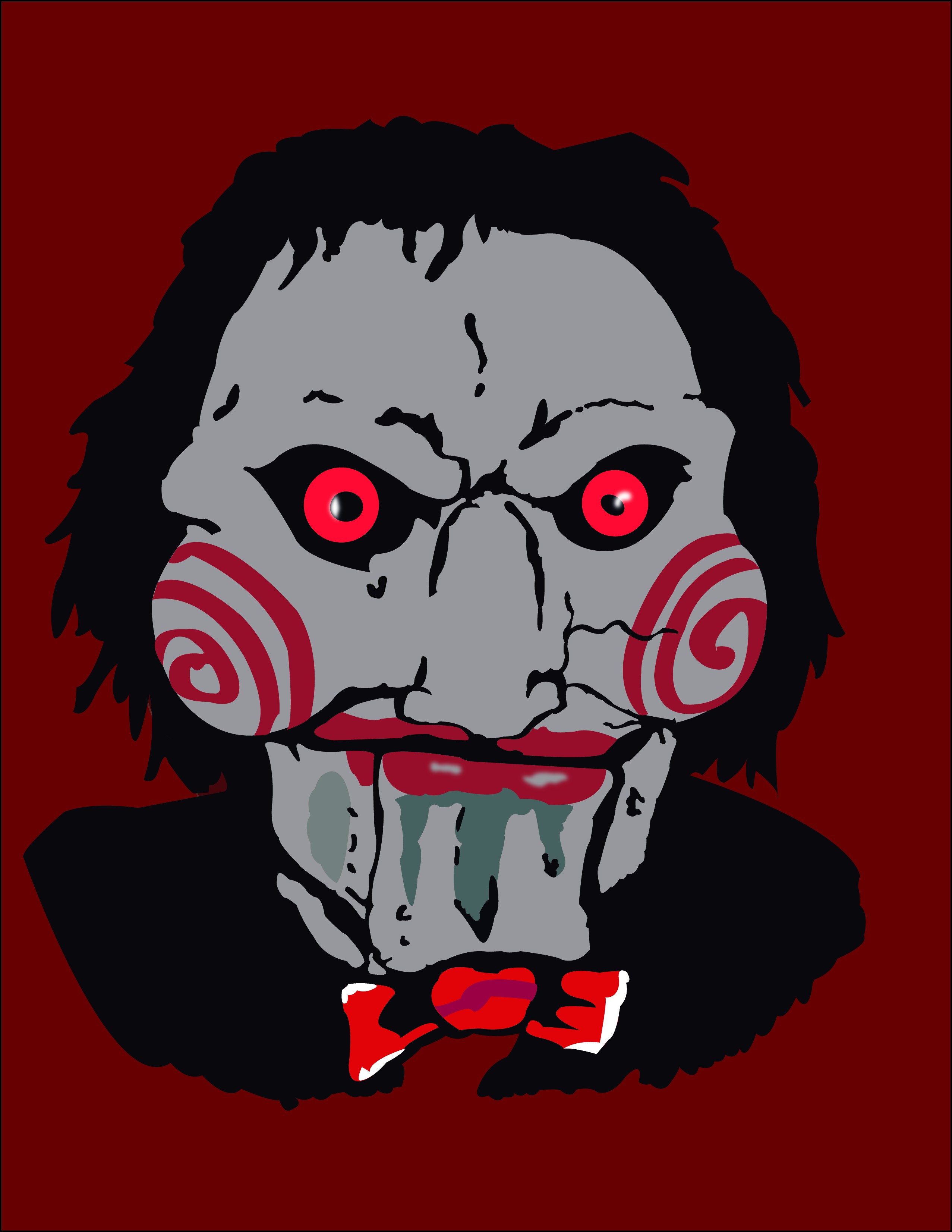 General 2554x3304 Billy the Puppet Saw red bow tie movie characters movies red background horror