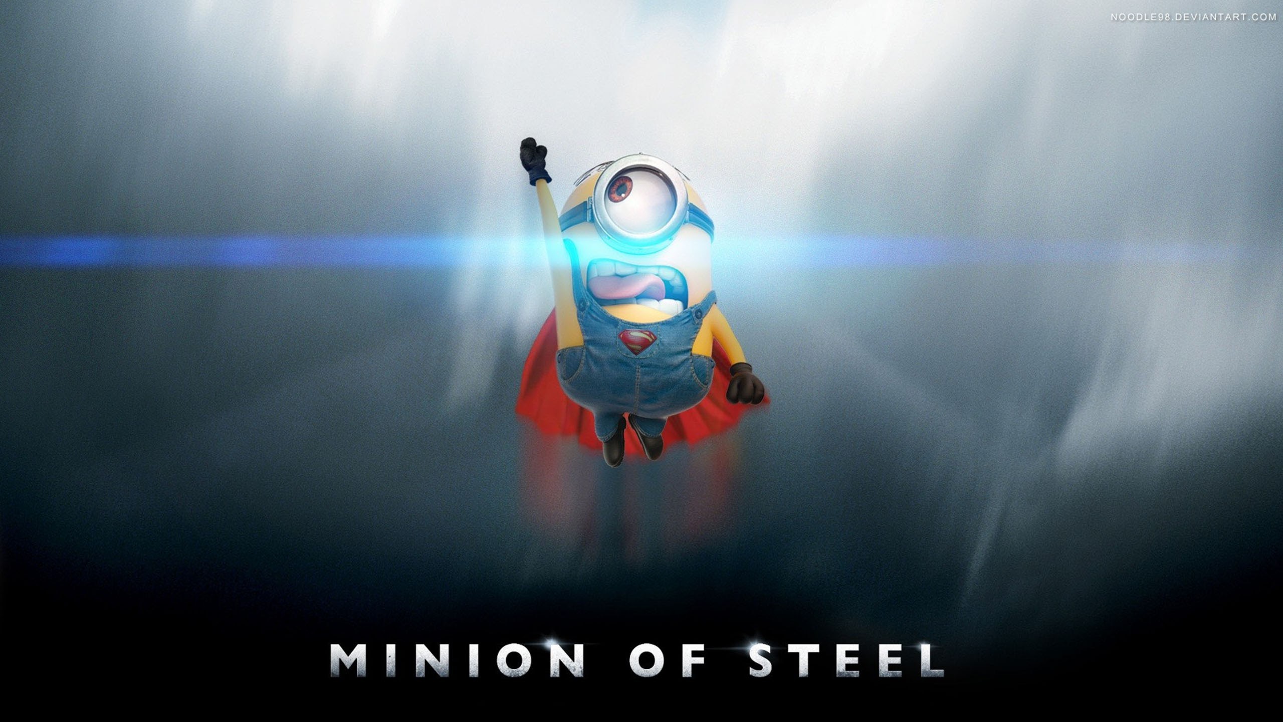 General 2560x1440 minions humor tongue out cyan movie characters superhero Universal Pictures DC Comics crossover