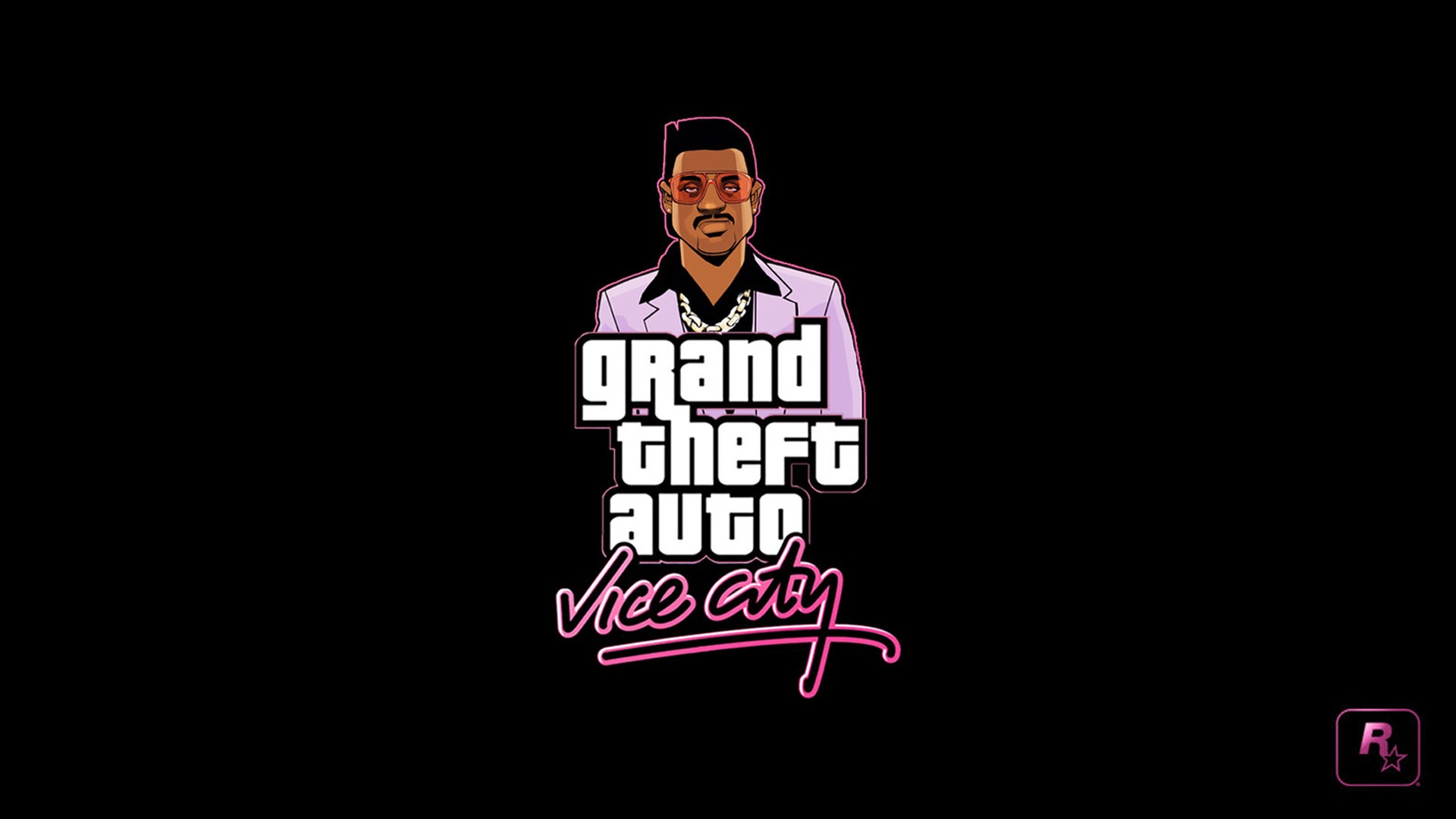 General 1920x1080 Grand Theft Auto: Vice City Rockstar Games PlayStation 2 video games Grand Theft Auto black background simple background video game characters video game men logo