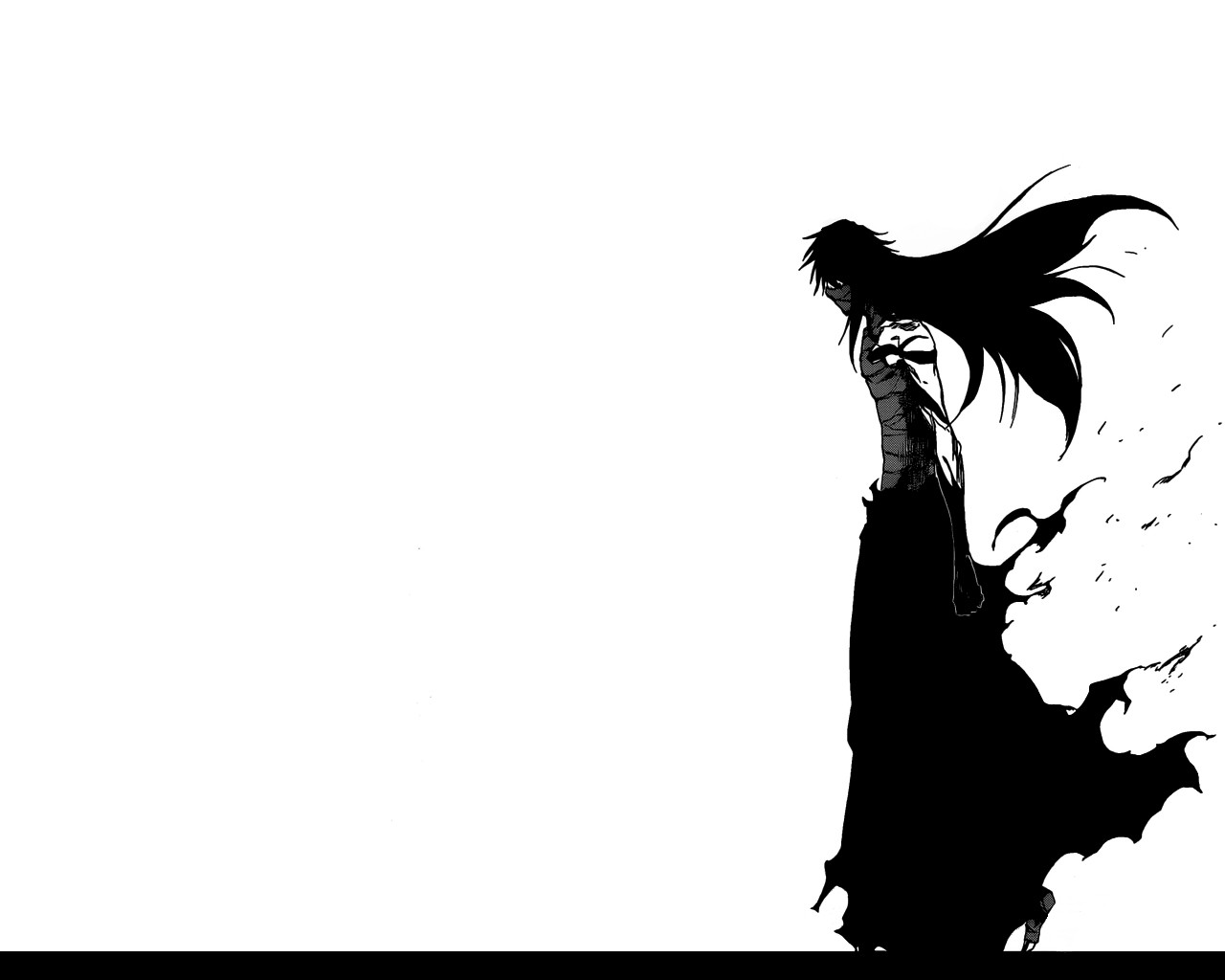 Anime 1280x1024 Bleach anime Kurosaki Ichigo white background monochrome simple background