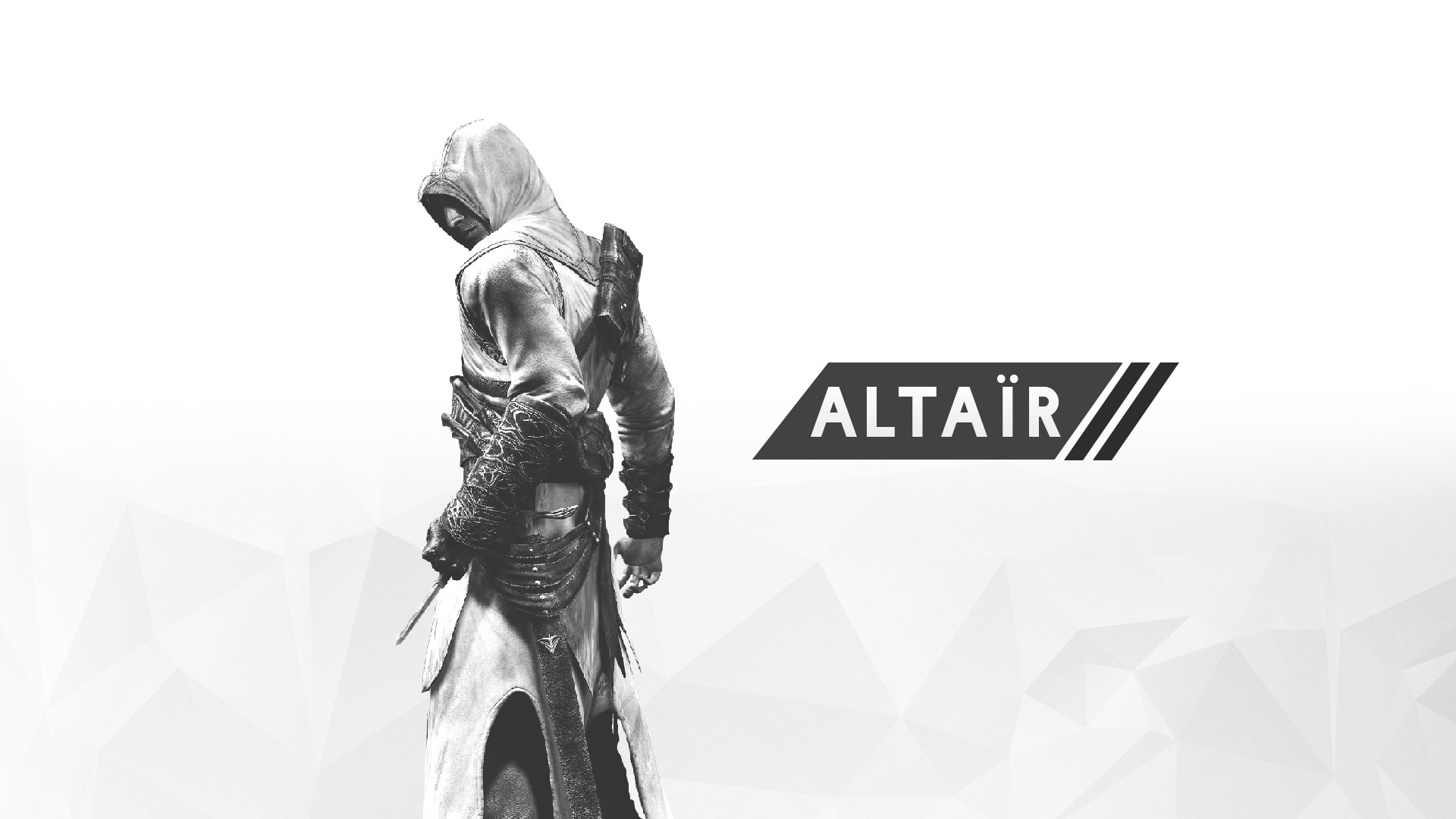 General 1920x1080 Assassin's Creed digital art minimalism 2D white white background video games Altaïr Ibn-La'Ahad video game characters video game men men hoods PC gaming
