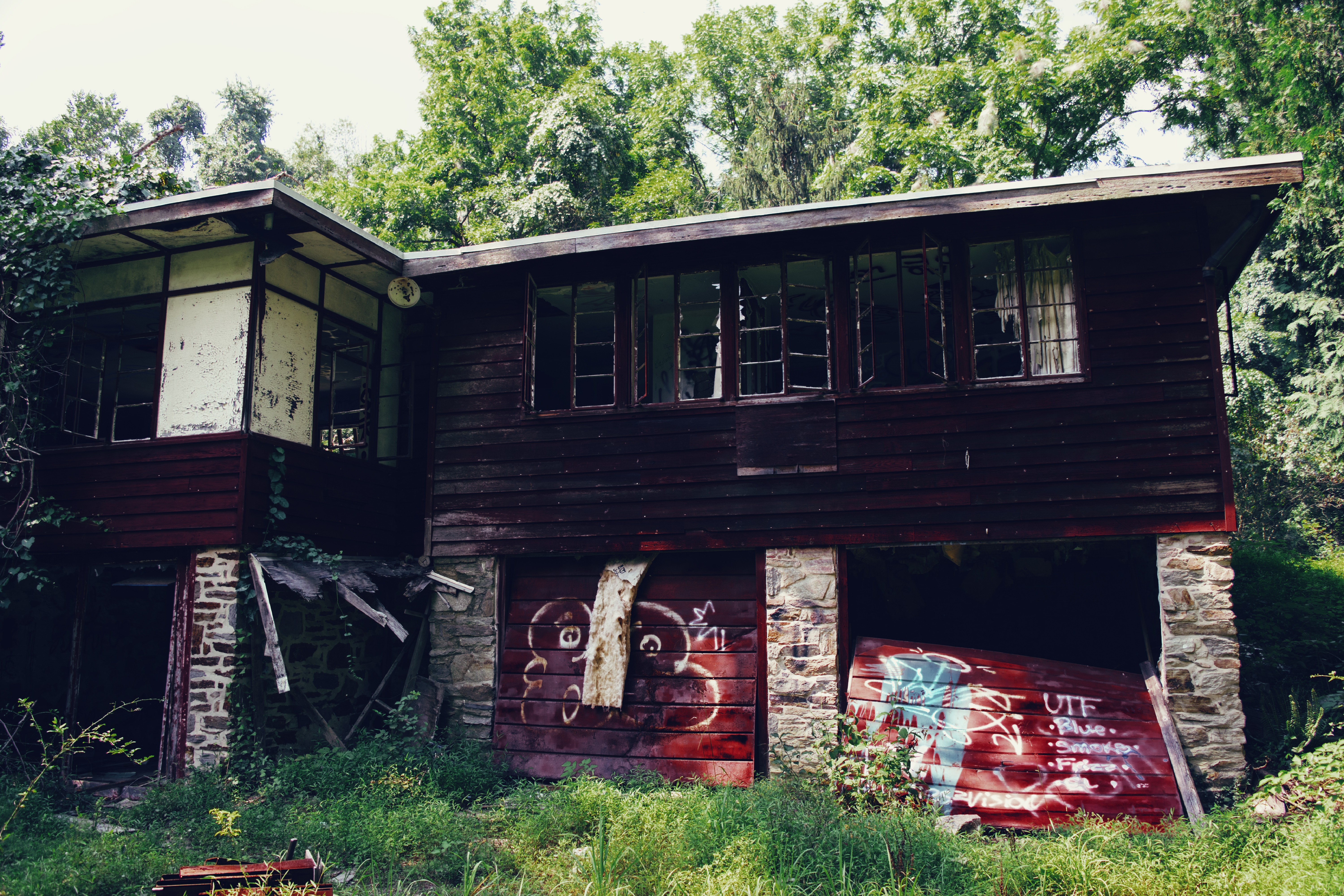 General 6000x4000 forest abandoned house graffiti
